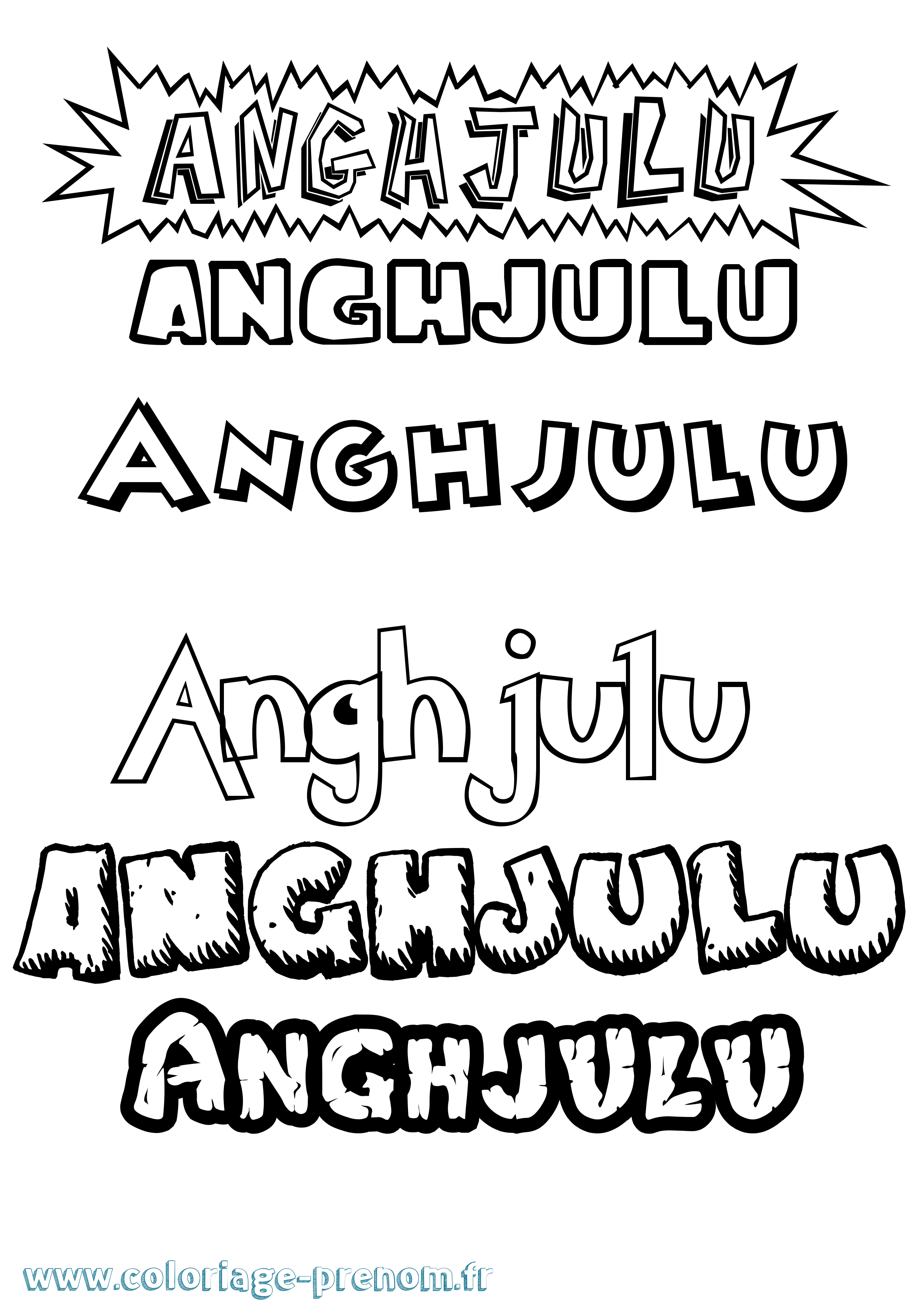 Coloriage prénom Anghjulu Dessin Animé