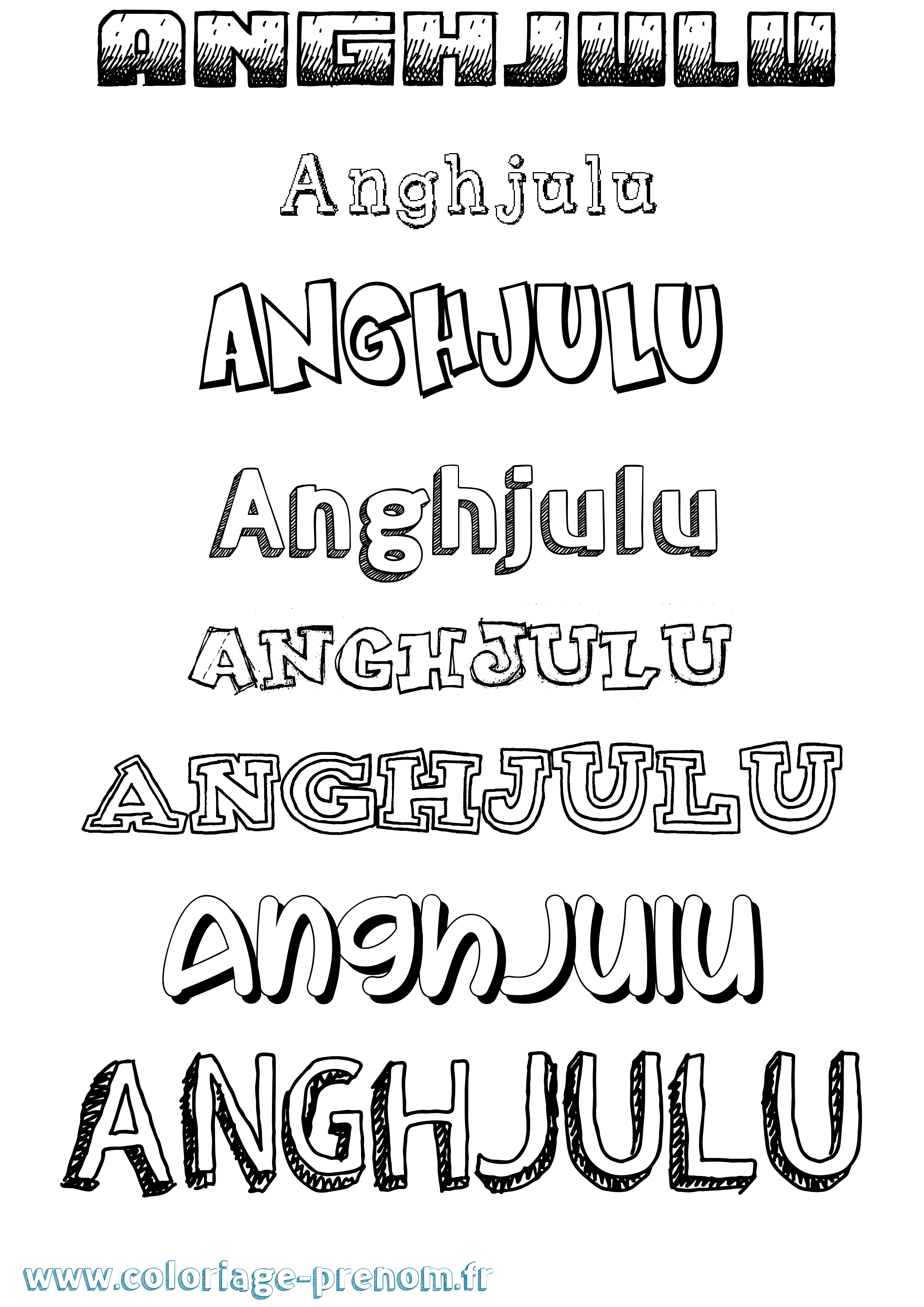 Coloriage prénom Anghjulu Dessiné
