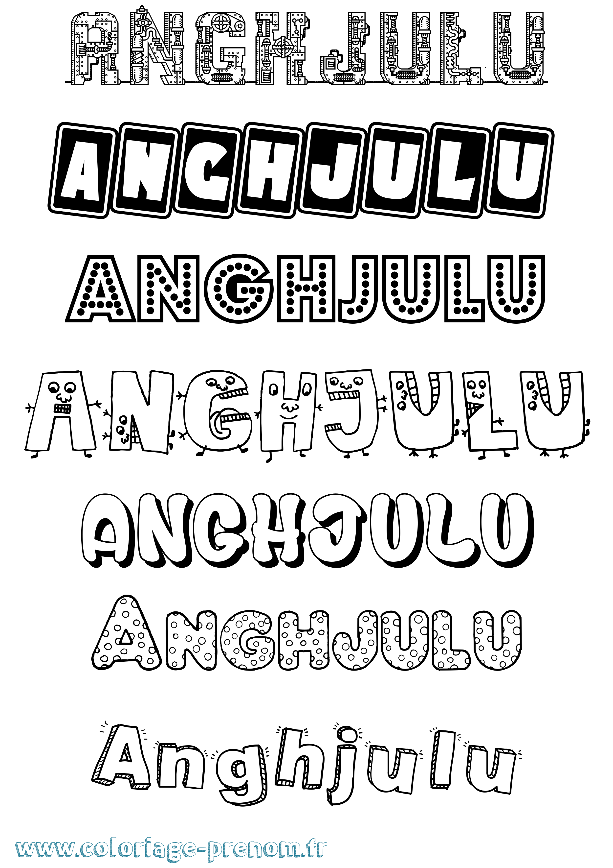 Coloriage prénom Anghjulu Fun