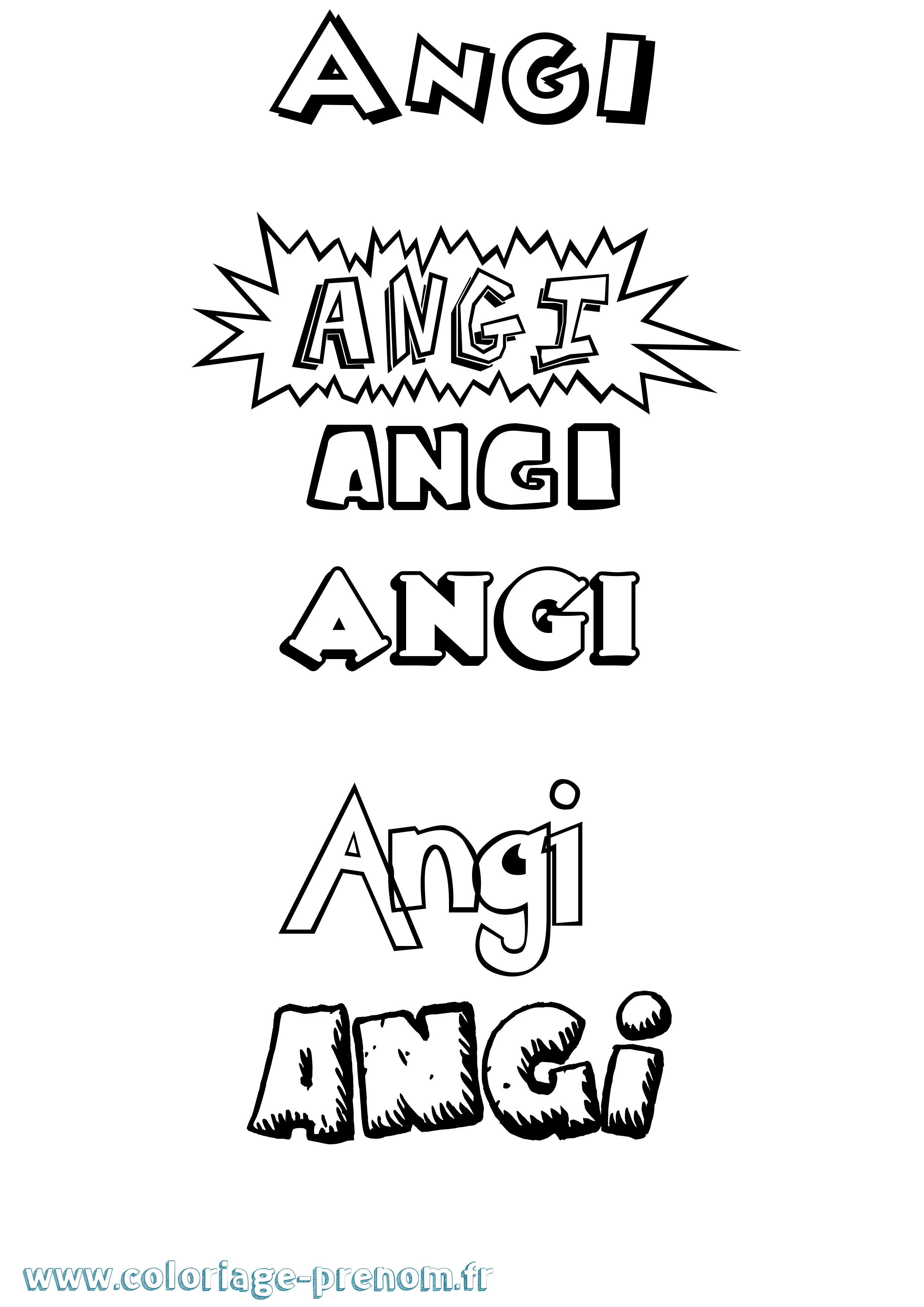 Coloriage prénom Angi Dessin Animé
