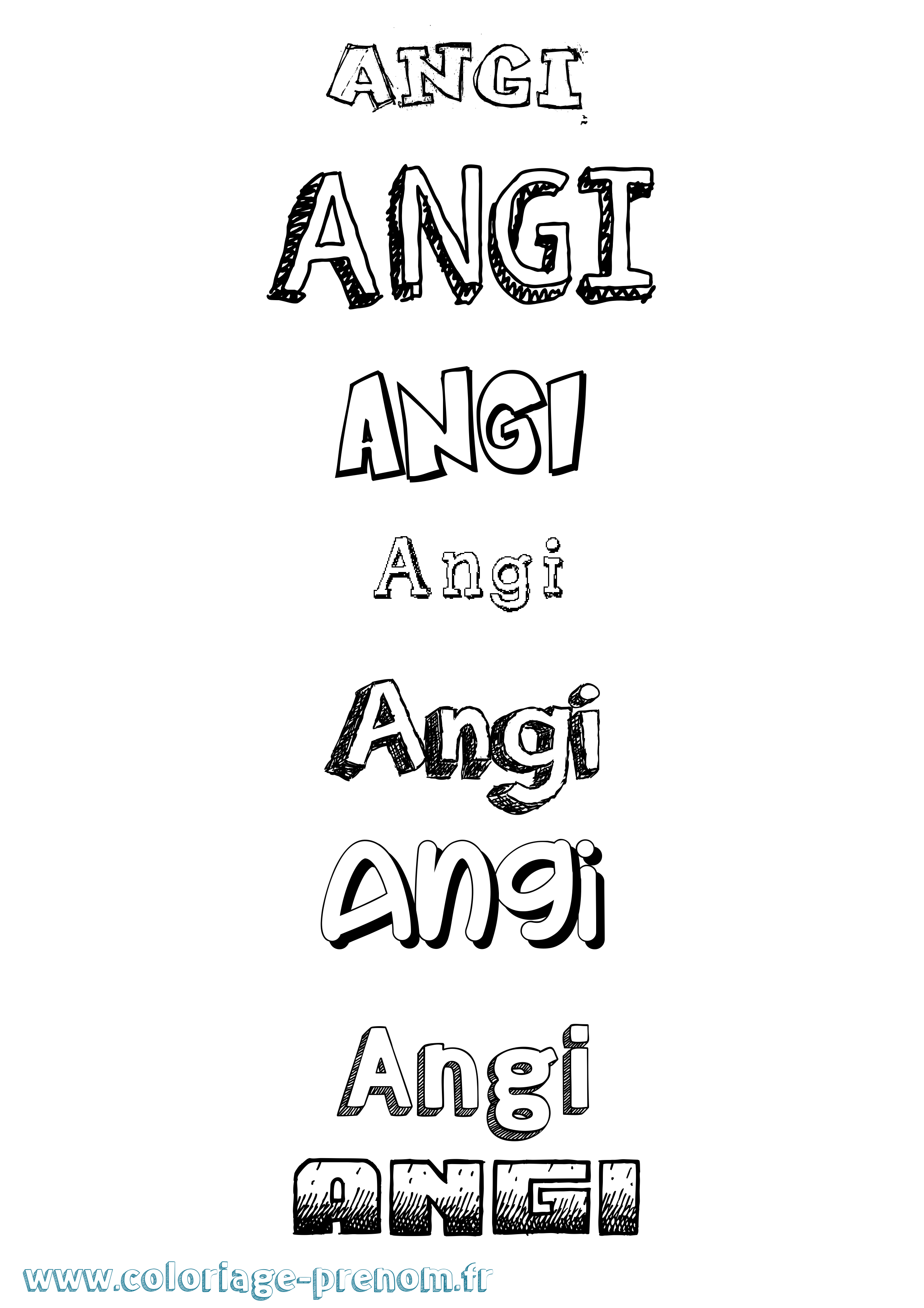 Coloriage prénom Angi Dessiné