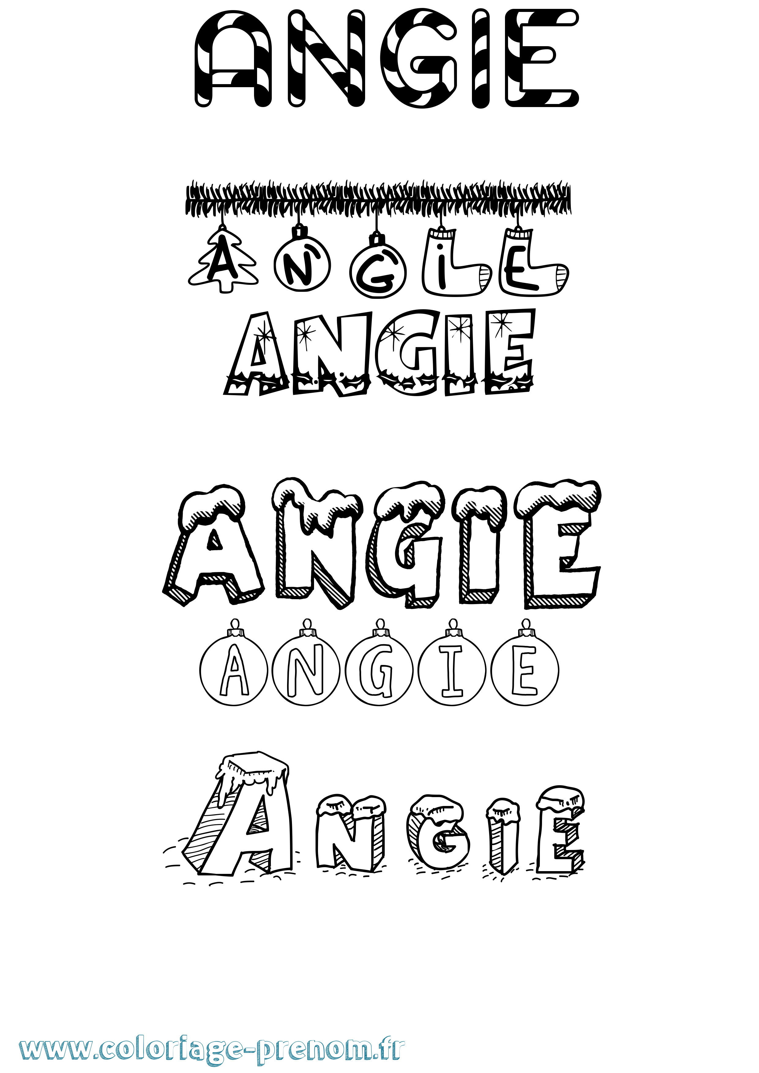 Coloriage prénom Angie