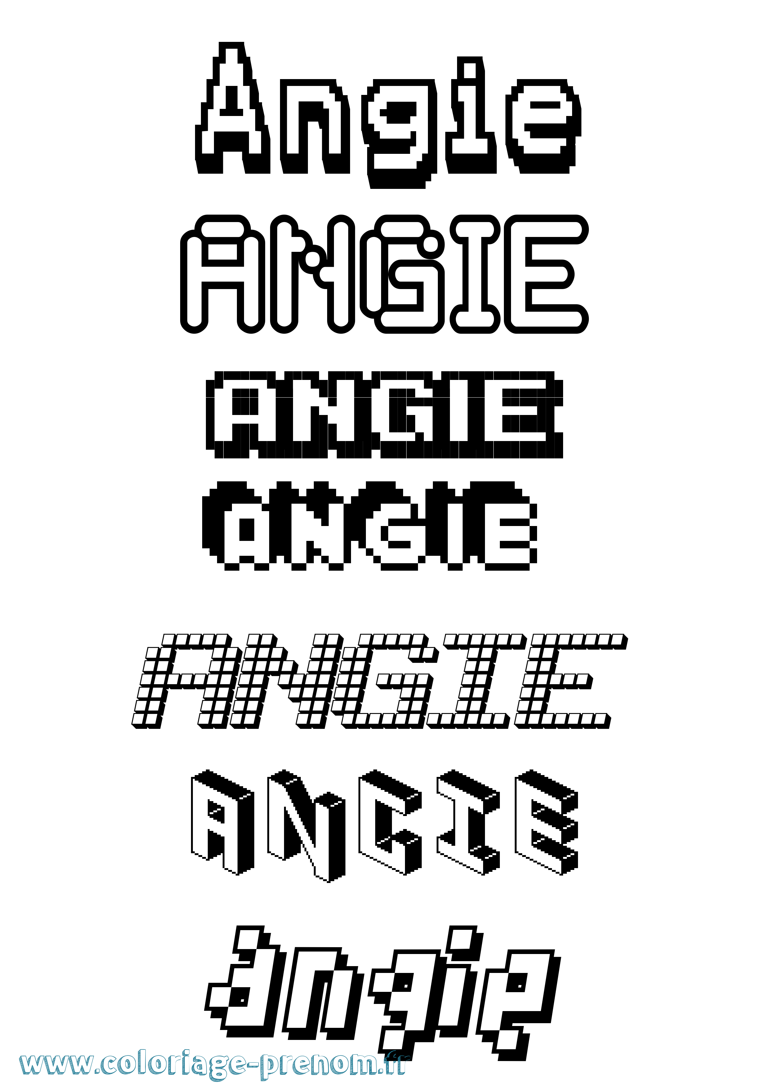 Coloriage prénom Angie
