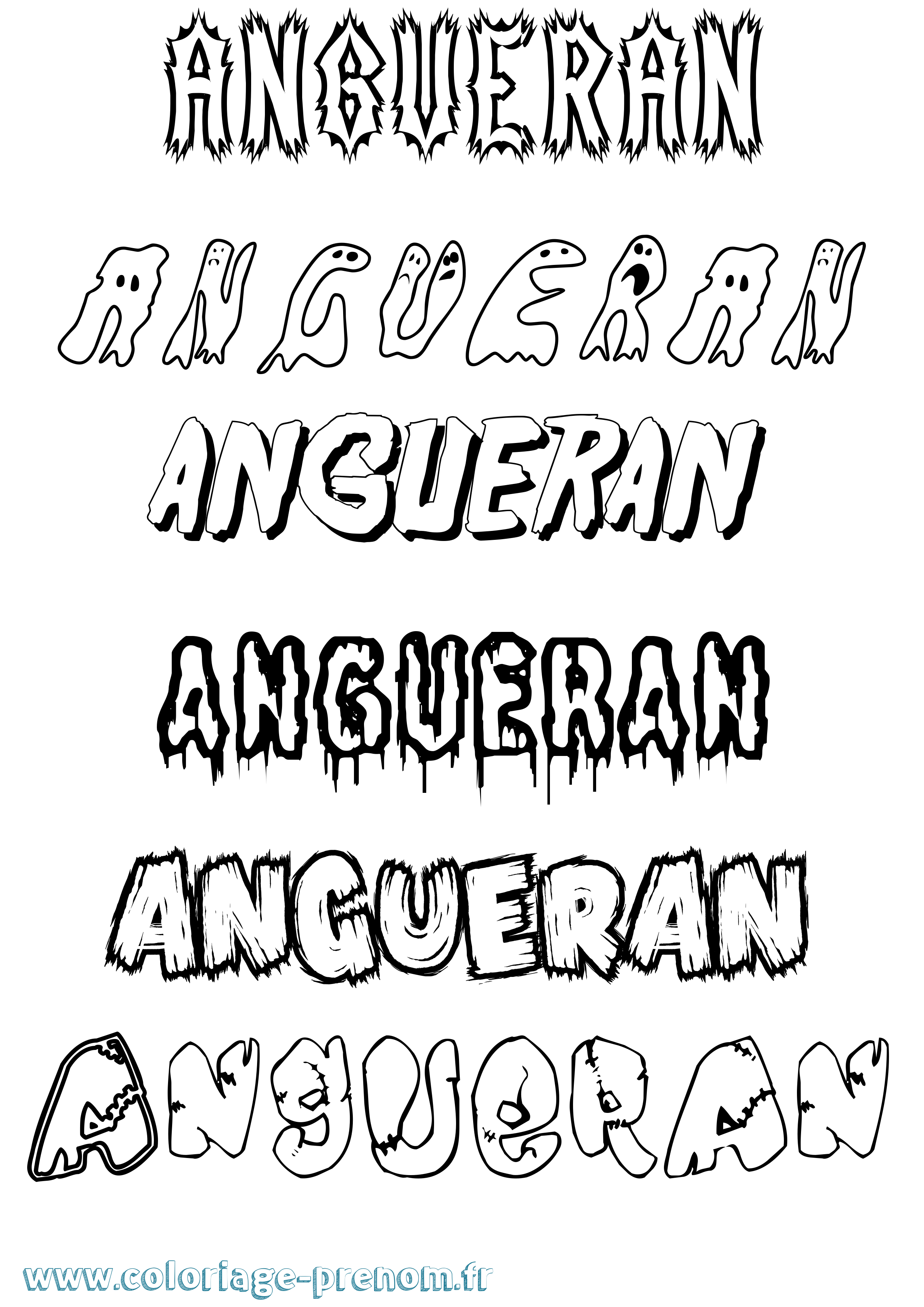 Coloriage prénom Angueran Frisson