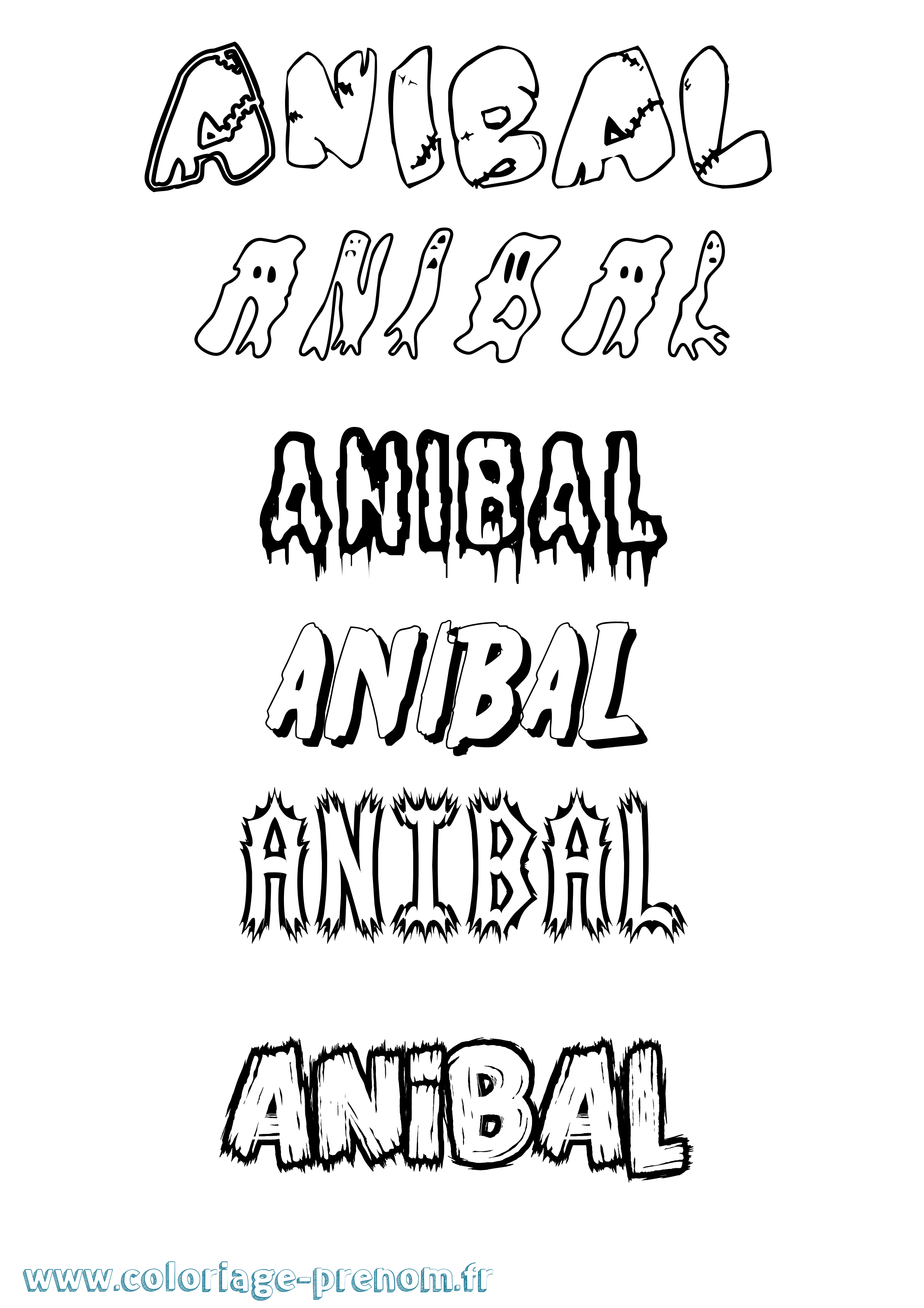 Coloriage prénom Anibal Frisson