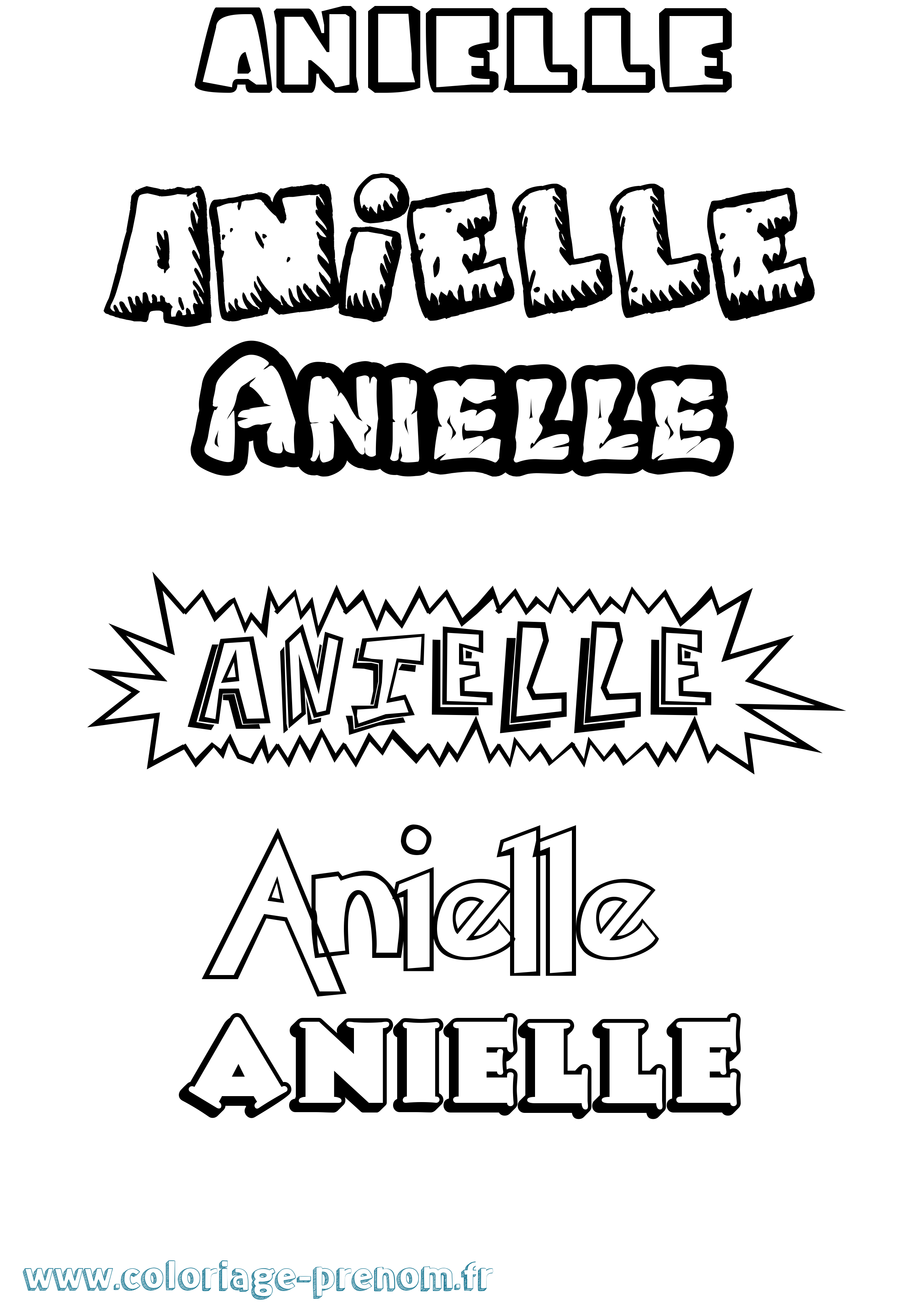 Coloriage Anielle Dessin Animé Coloriage prénom Anielle Dessin Animé