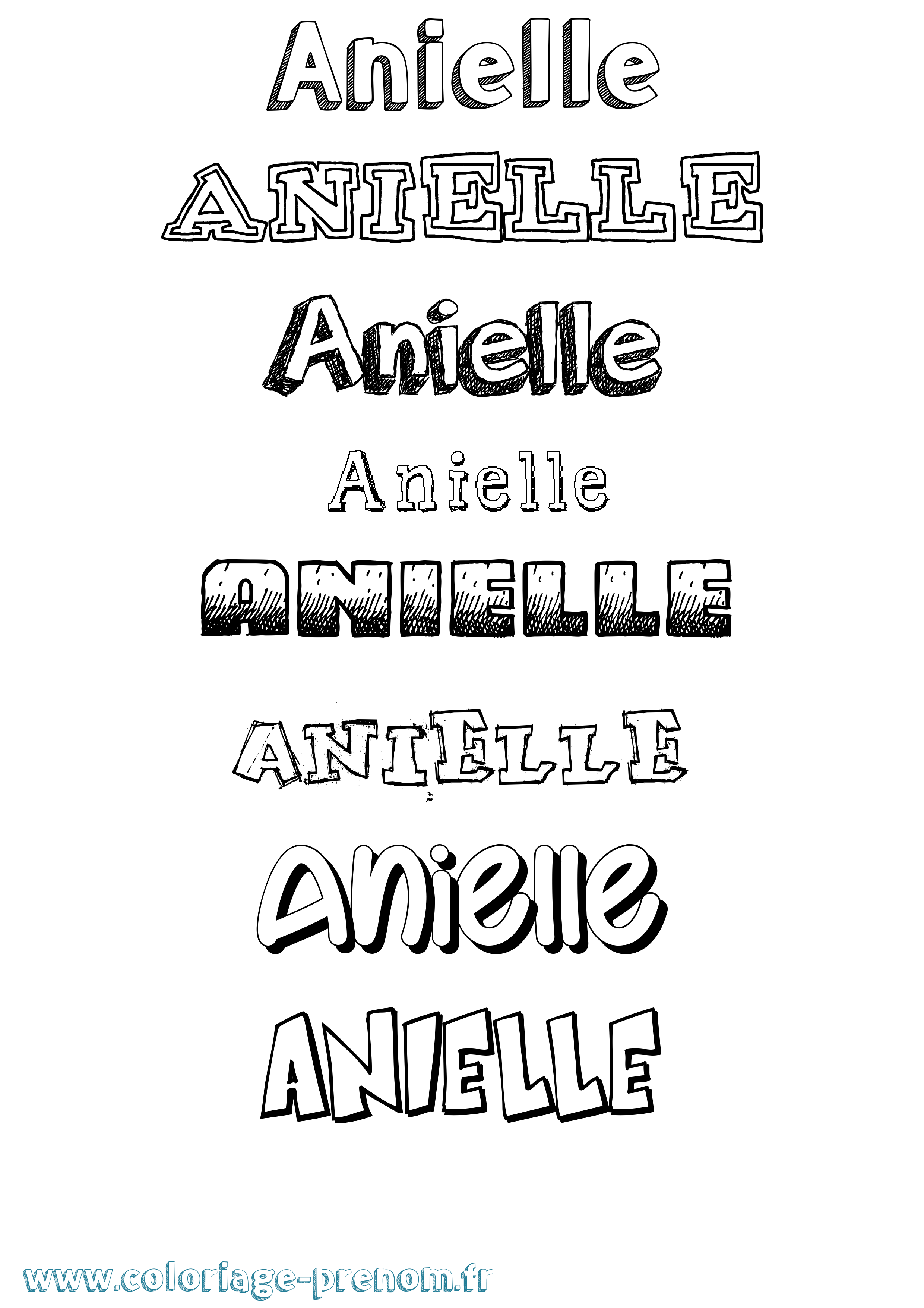 Coloriage Anielle Dessiné Coloriage prénom Anielle Dessiné