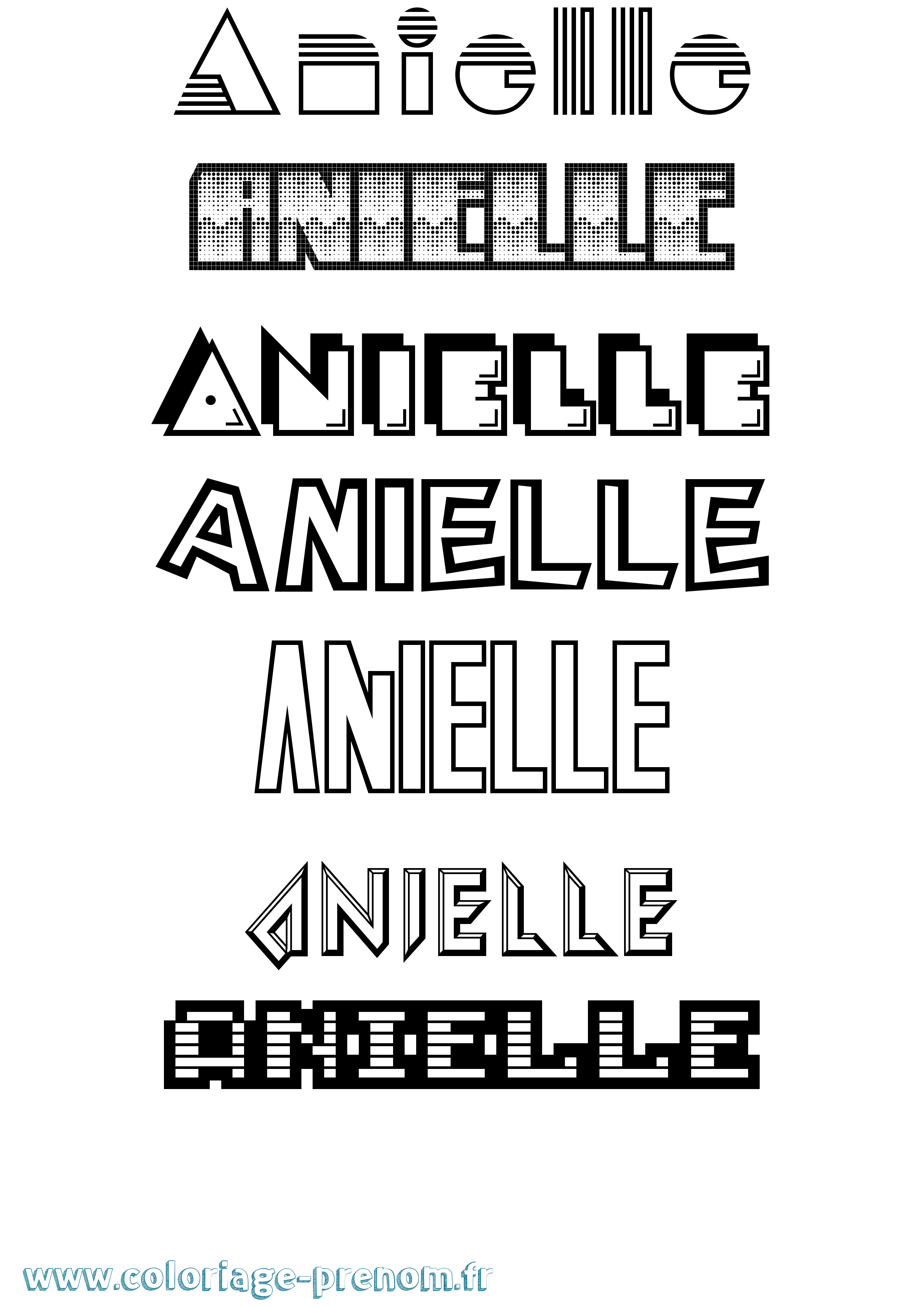 Coloriage Anielle Jeux Vidéos Coloriage prénom Anielle Jeux Vidéos
