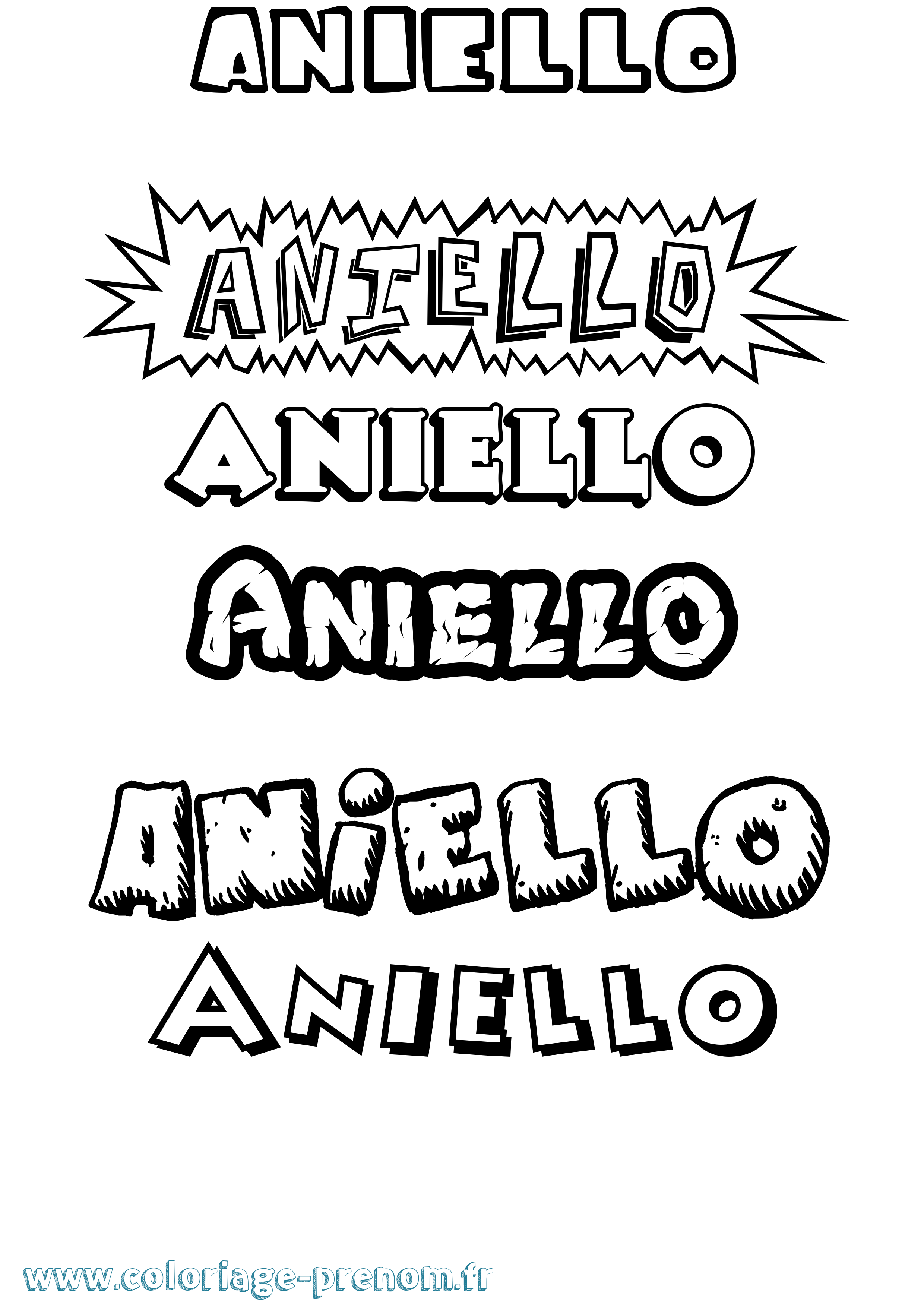 Coloriage prénom Aniello Dessin Animé