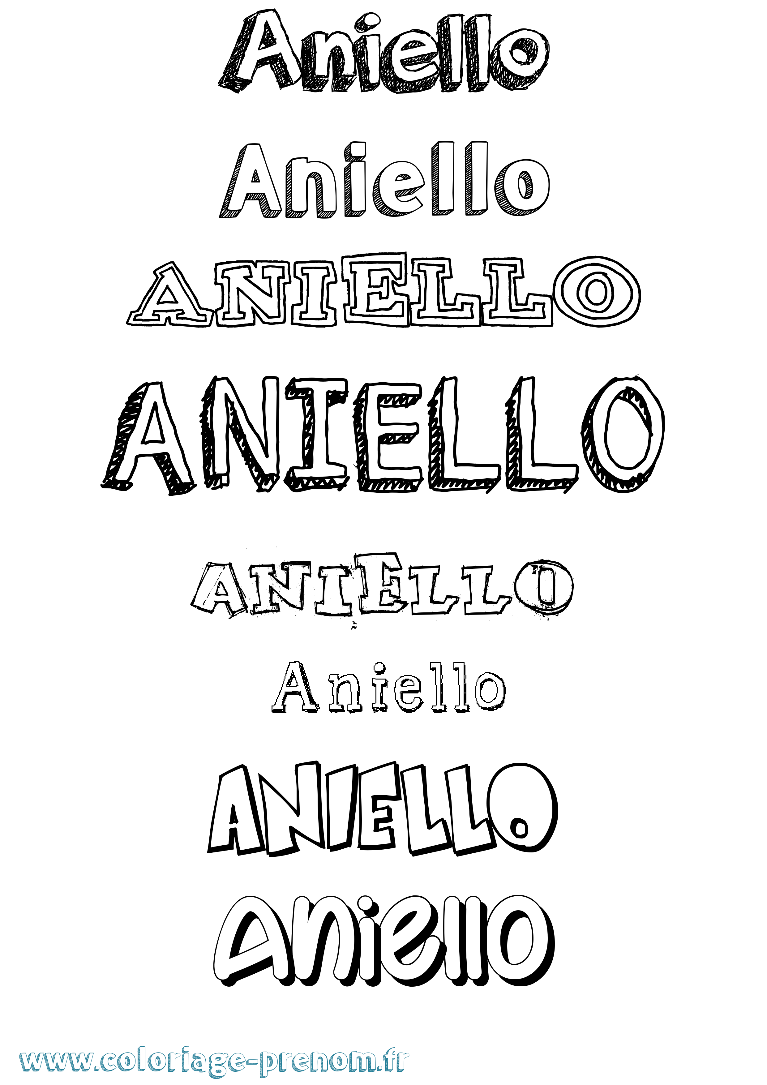 Coloriage prénom Aniello Dessiné