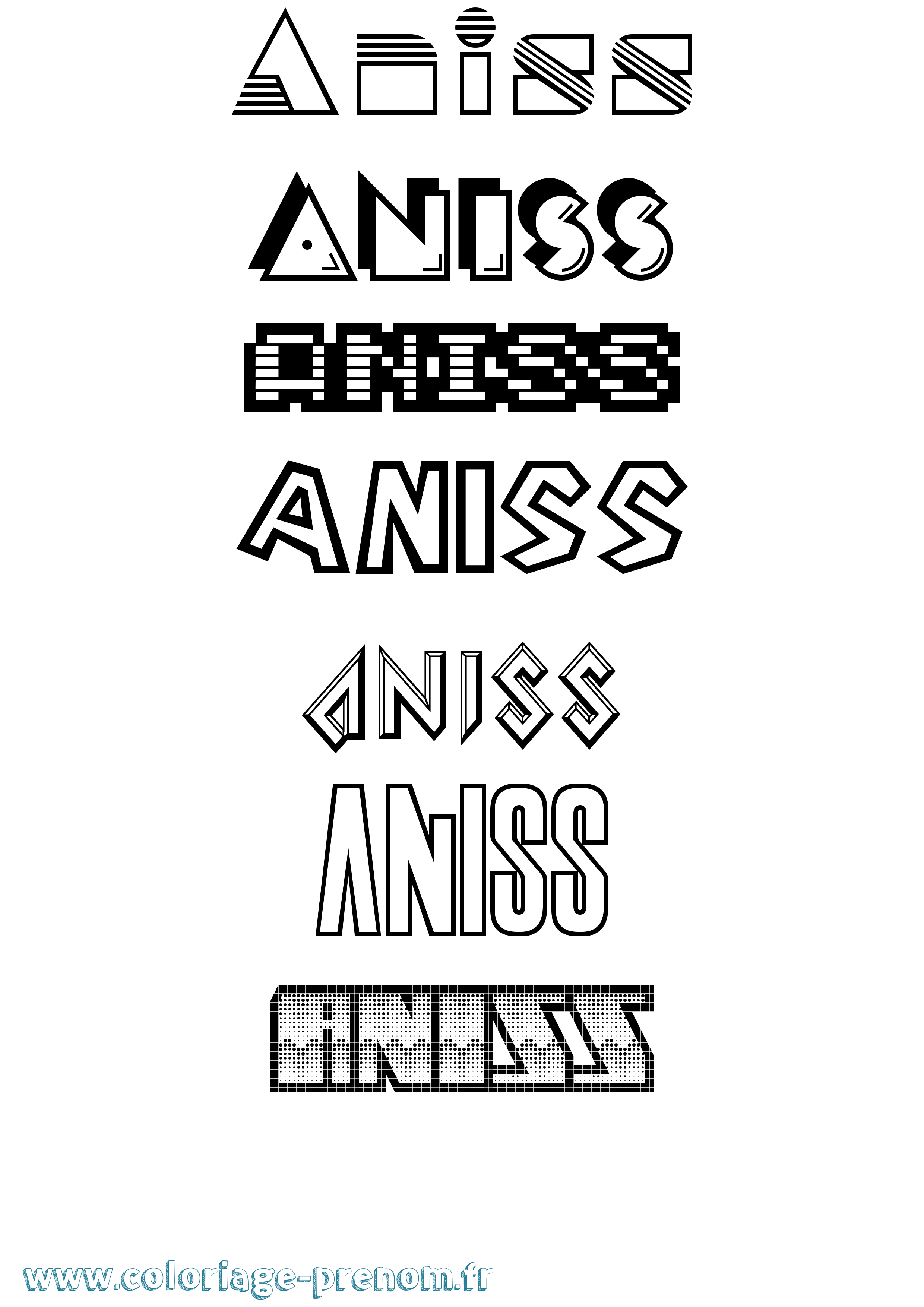 Coloriage Aniss Jeux Vidéos Coloriage prénom Aniss Jeux Vidéos