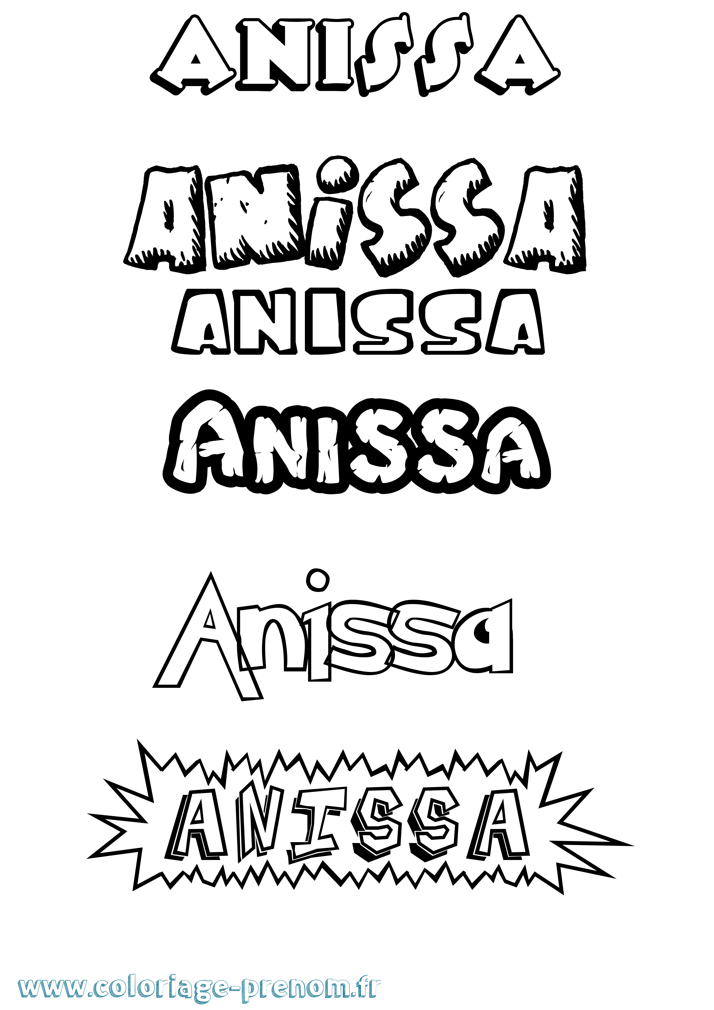Coloriage Anissa Coloriage prénom Anissa