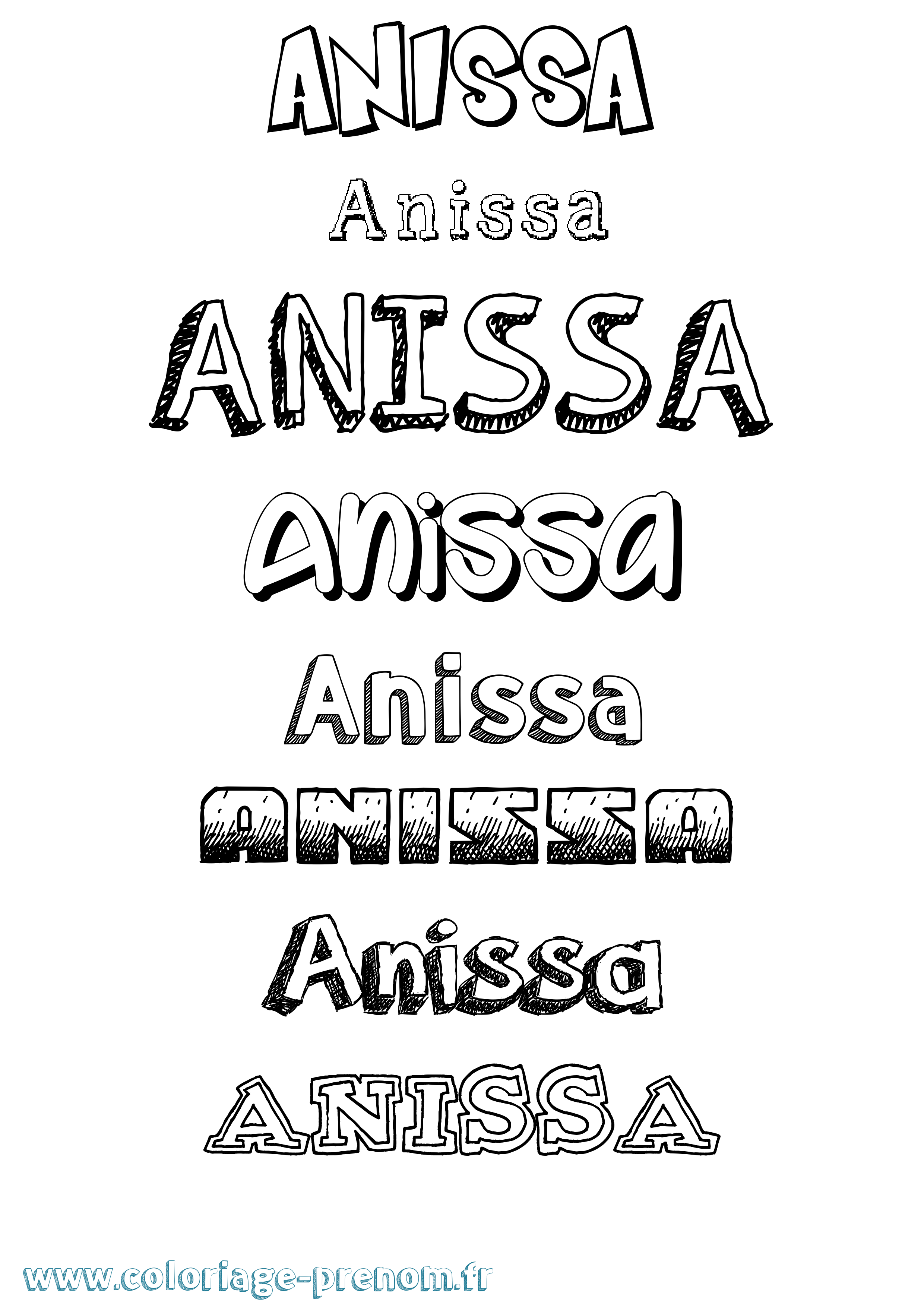 Coloriage Anissa Coloriage prénom Anissa
