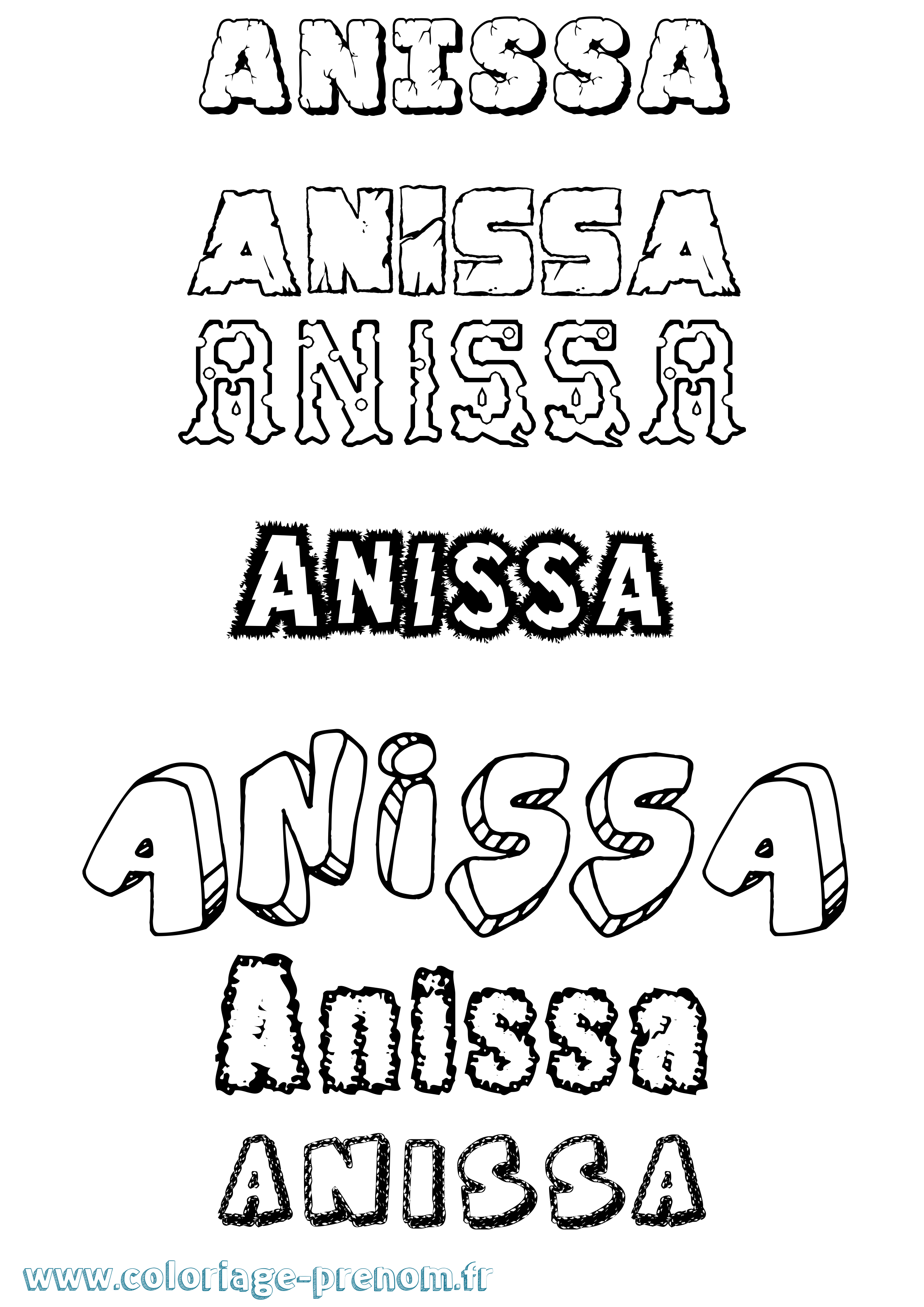 Coloriage Anissa Coloriage prénom Anissa