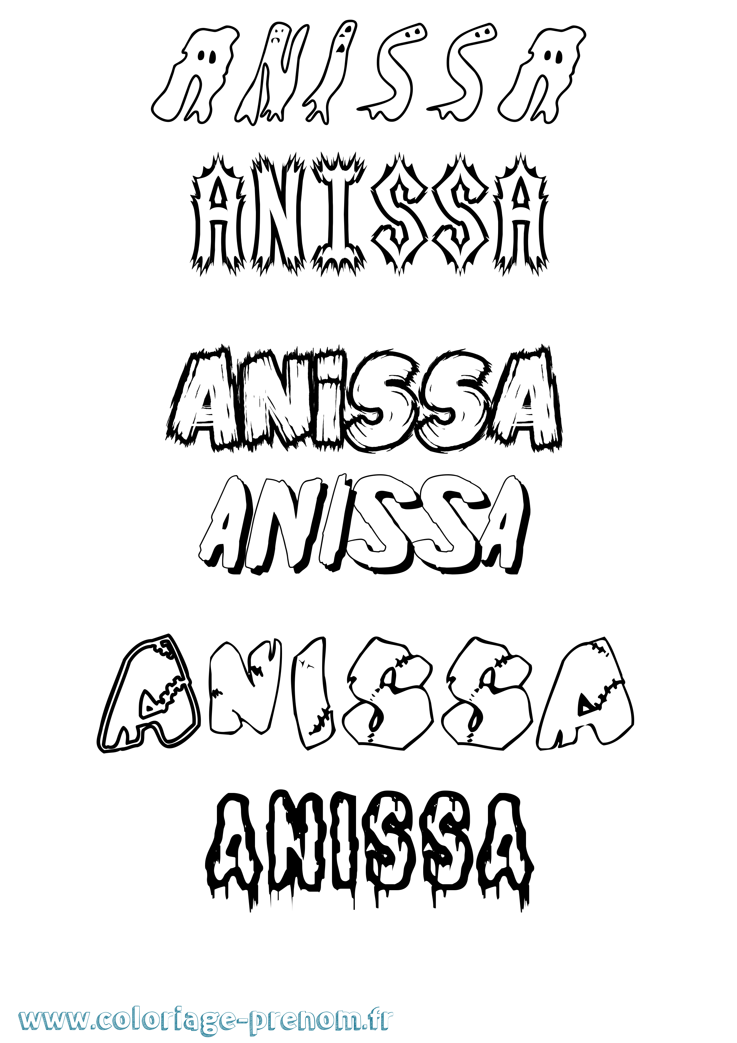 Coloriage Anissa Coloriage prénom Anissa