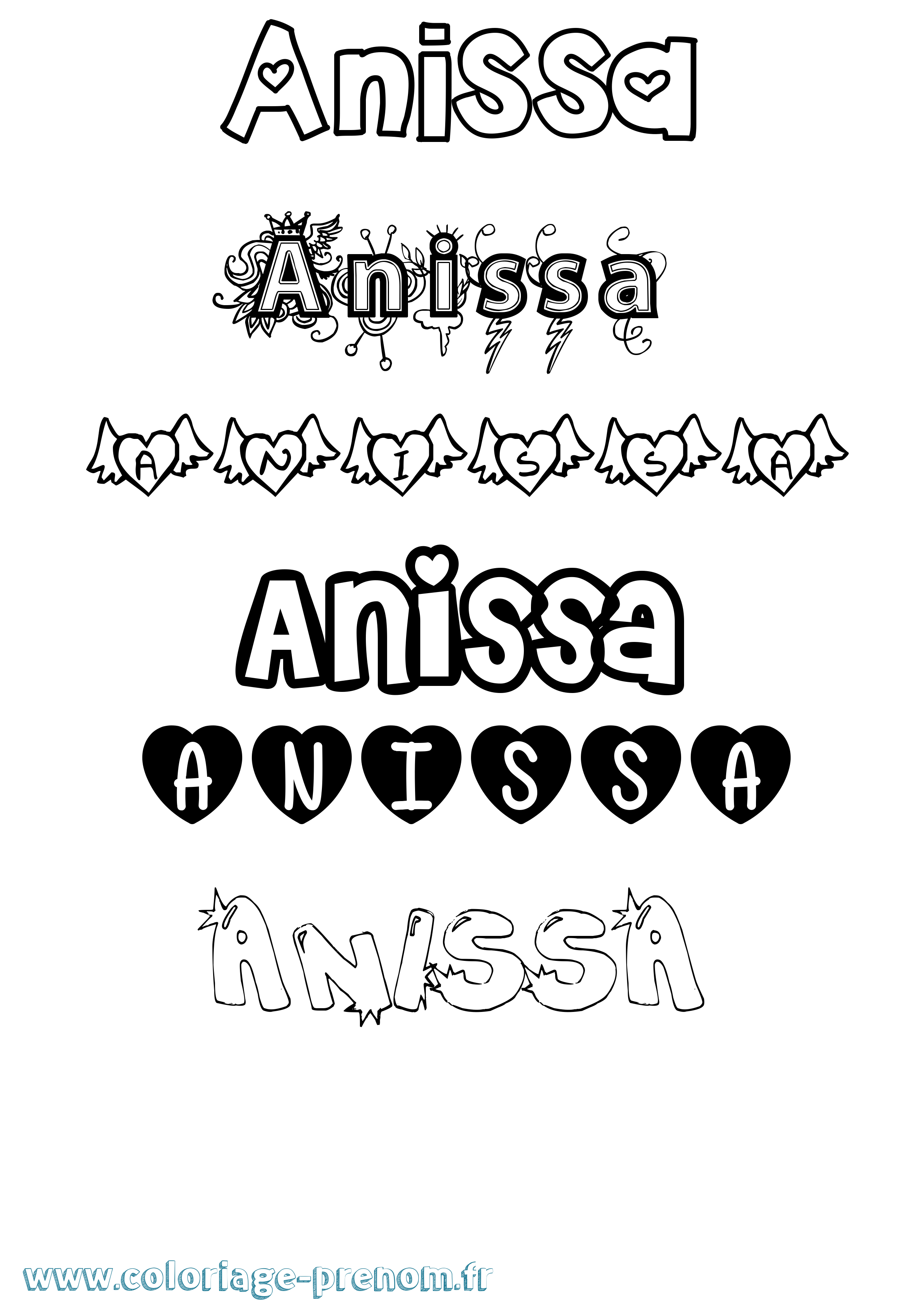 Coloriage Anissa Coloriage prénom Anissa