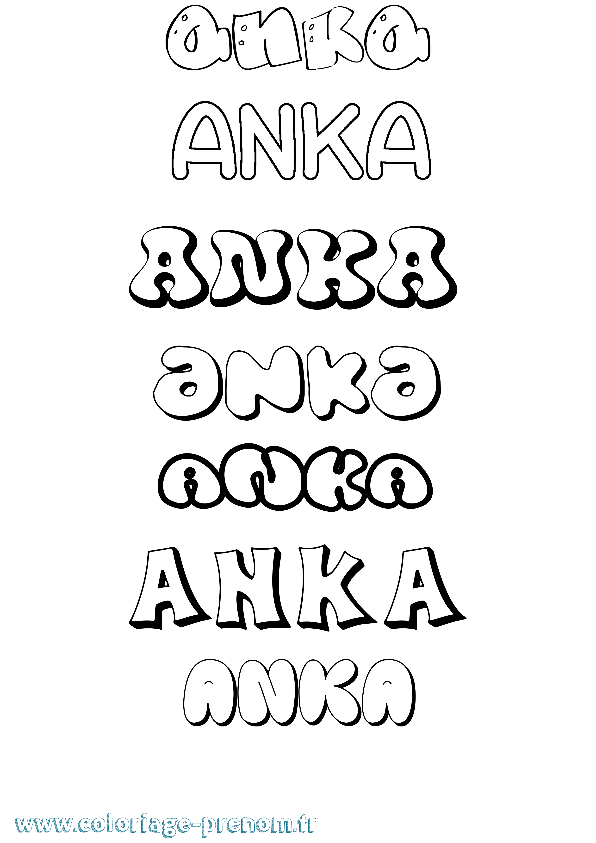 Coloriage prénom Anka Bubble