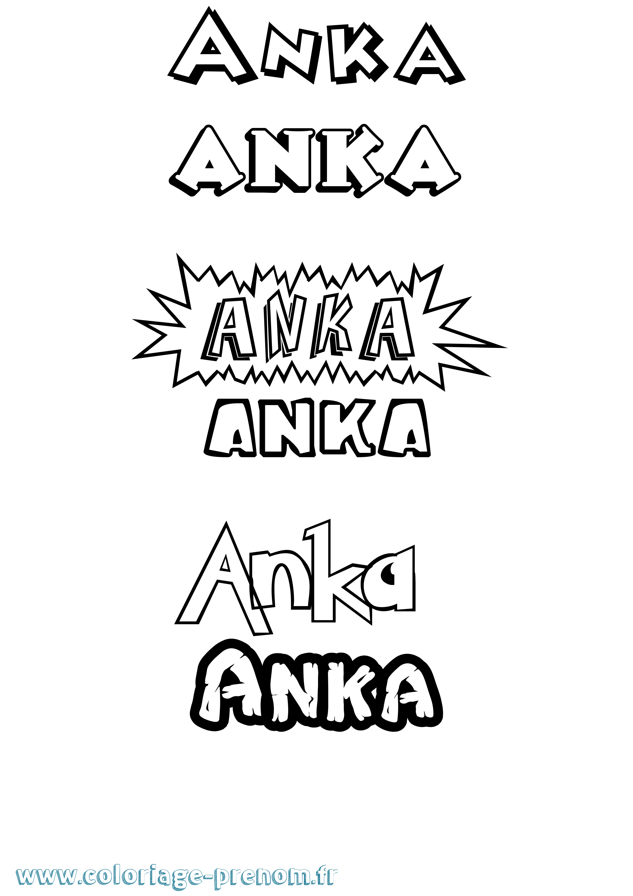 Coloriage prénom Anka Dessin Animé