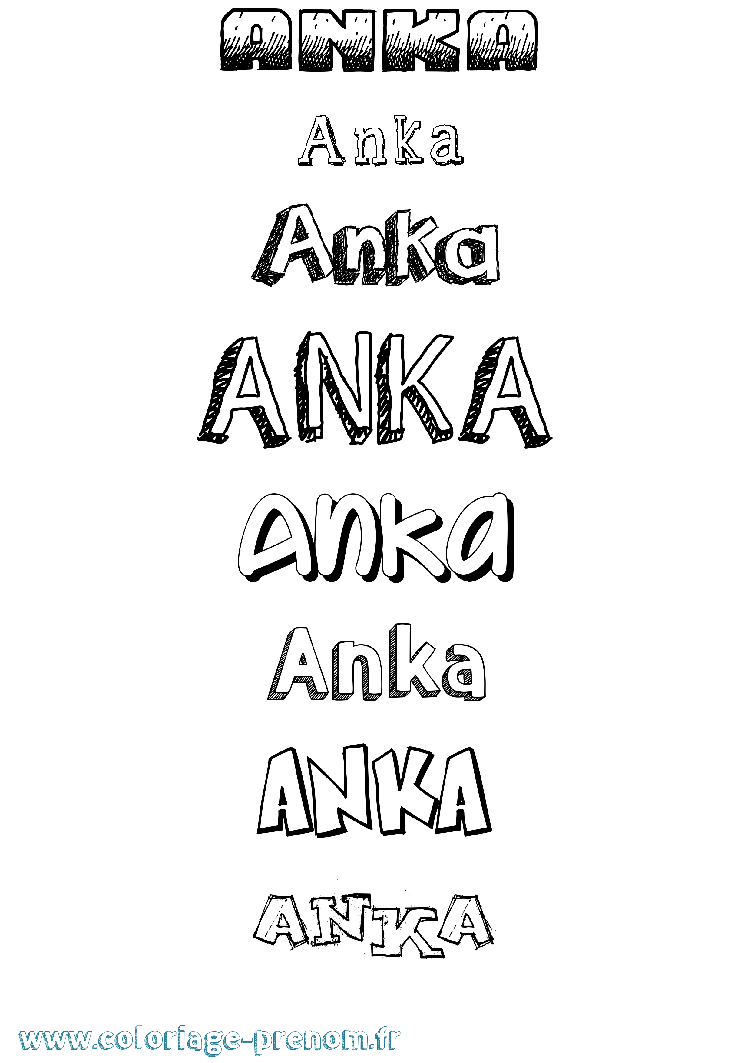 Coloriage prénom Anka Dessiné