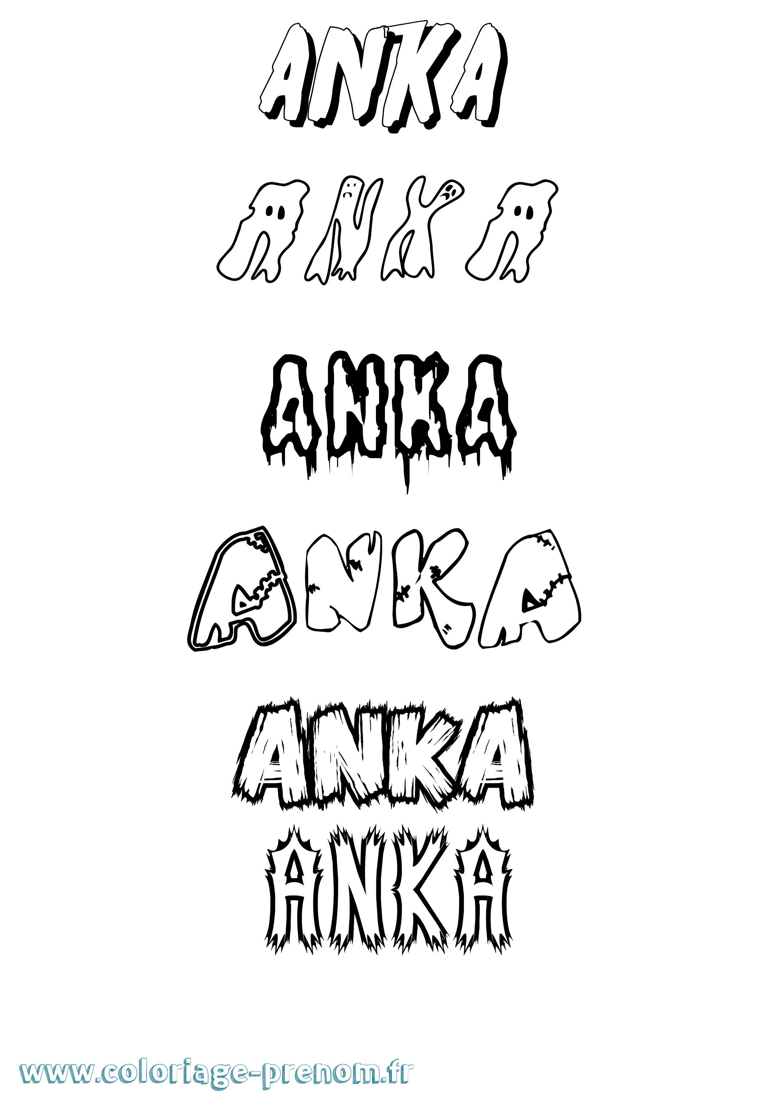 Coloriage prénom Anka Frisson