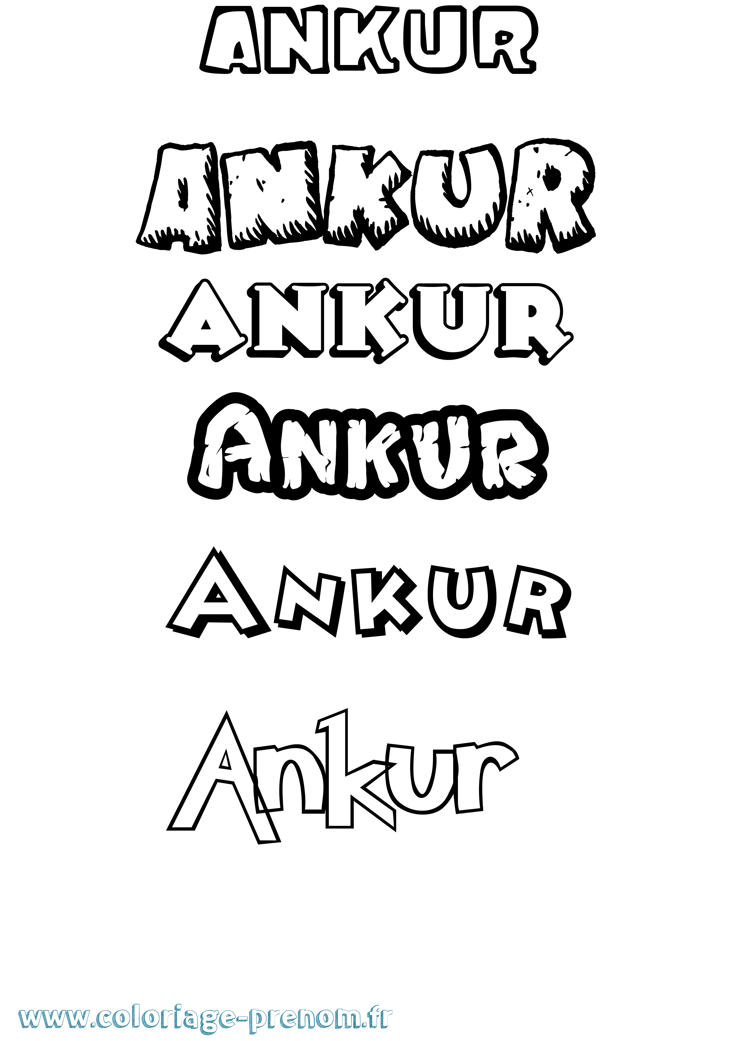 Coloriage prénom Ankur Dessin Animé