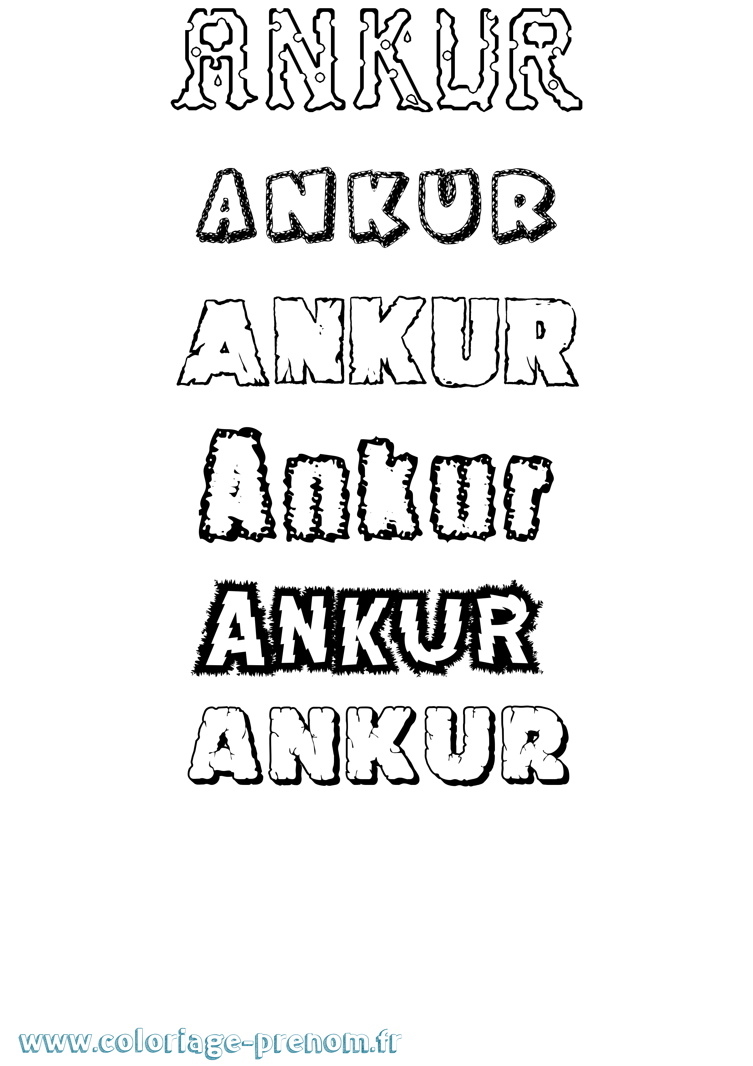 Coloriage prénom Ankur Destructuré