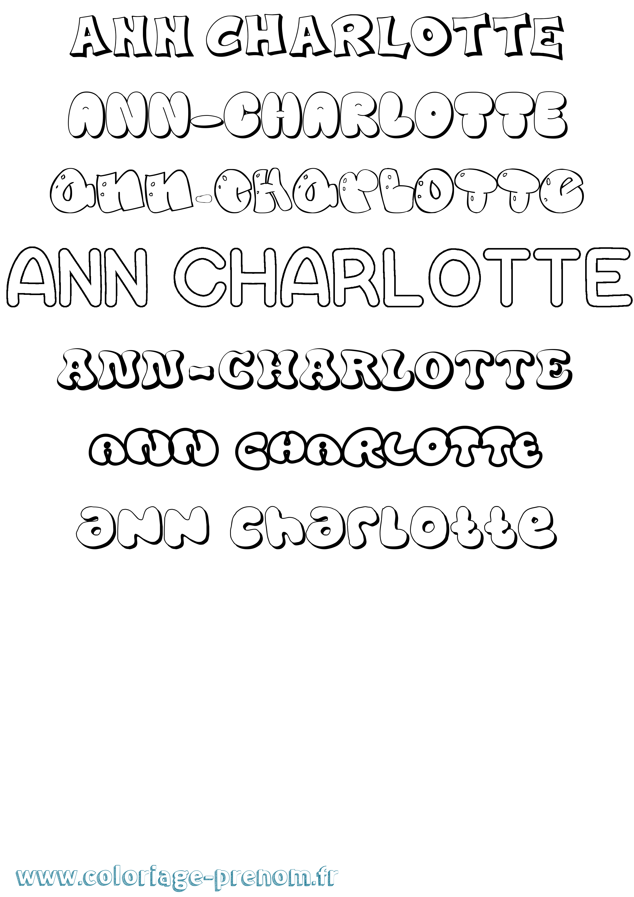 Coloriage prénom Ann-Charlotte Bubble