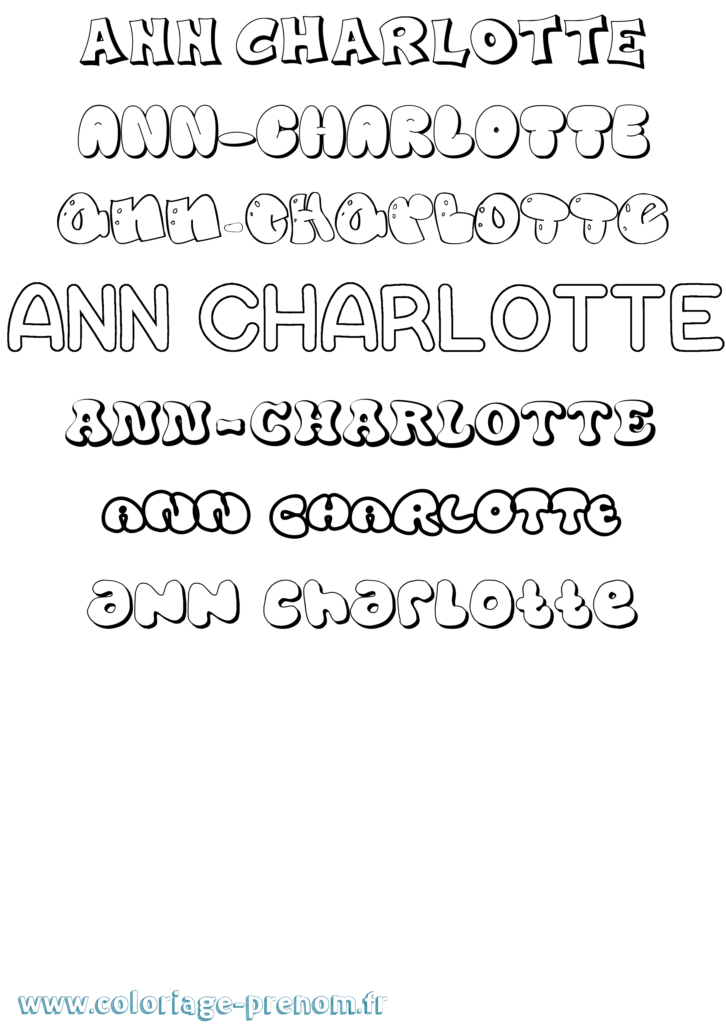 Coloriage Ann-Charlotte Bubble Coloriage prénom Ann-Charlotte Bubble