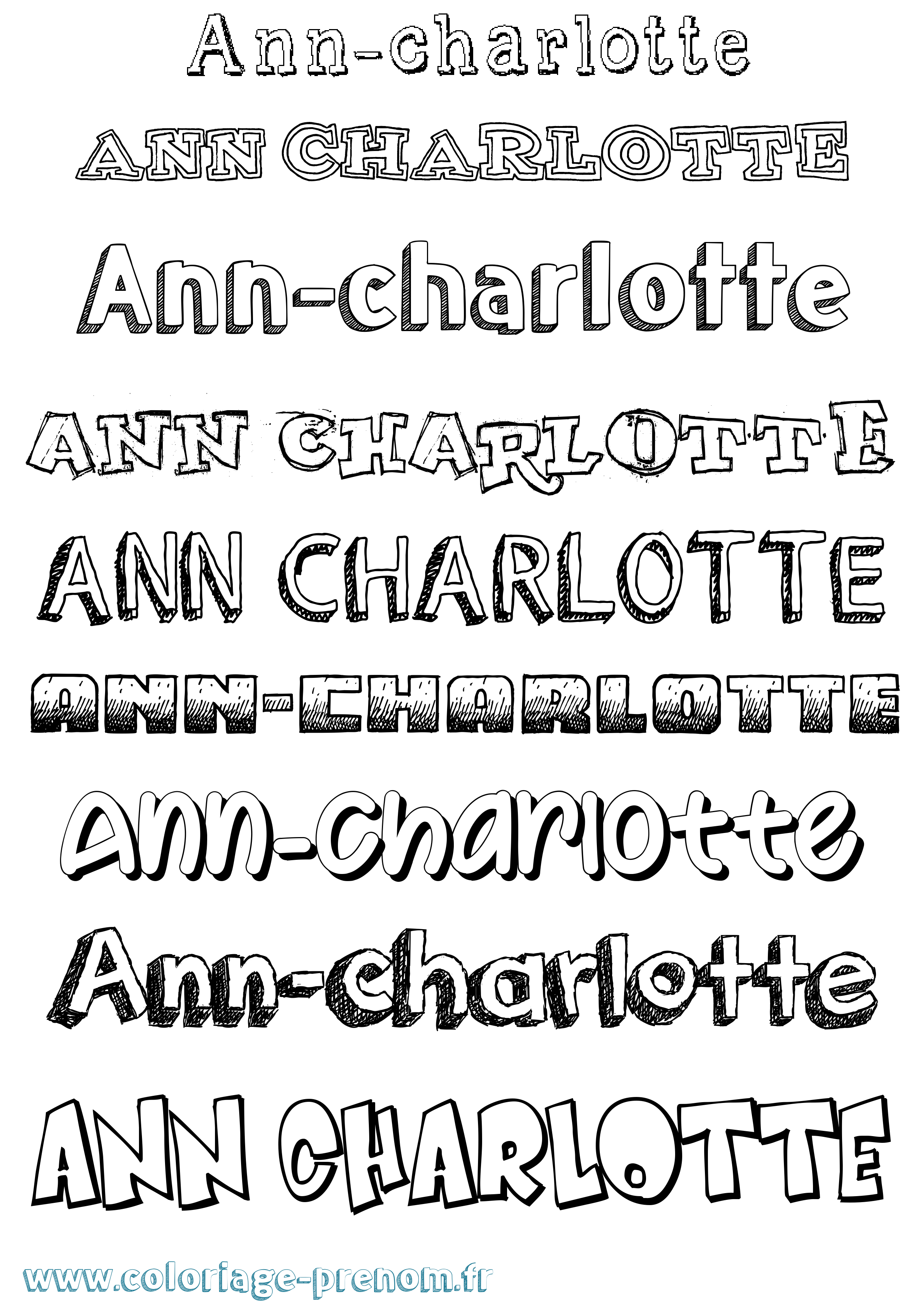 Coloriage Ann-Charlotte Dessiné Coloriage prénom Ann-Charlotte Dessiné
