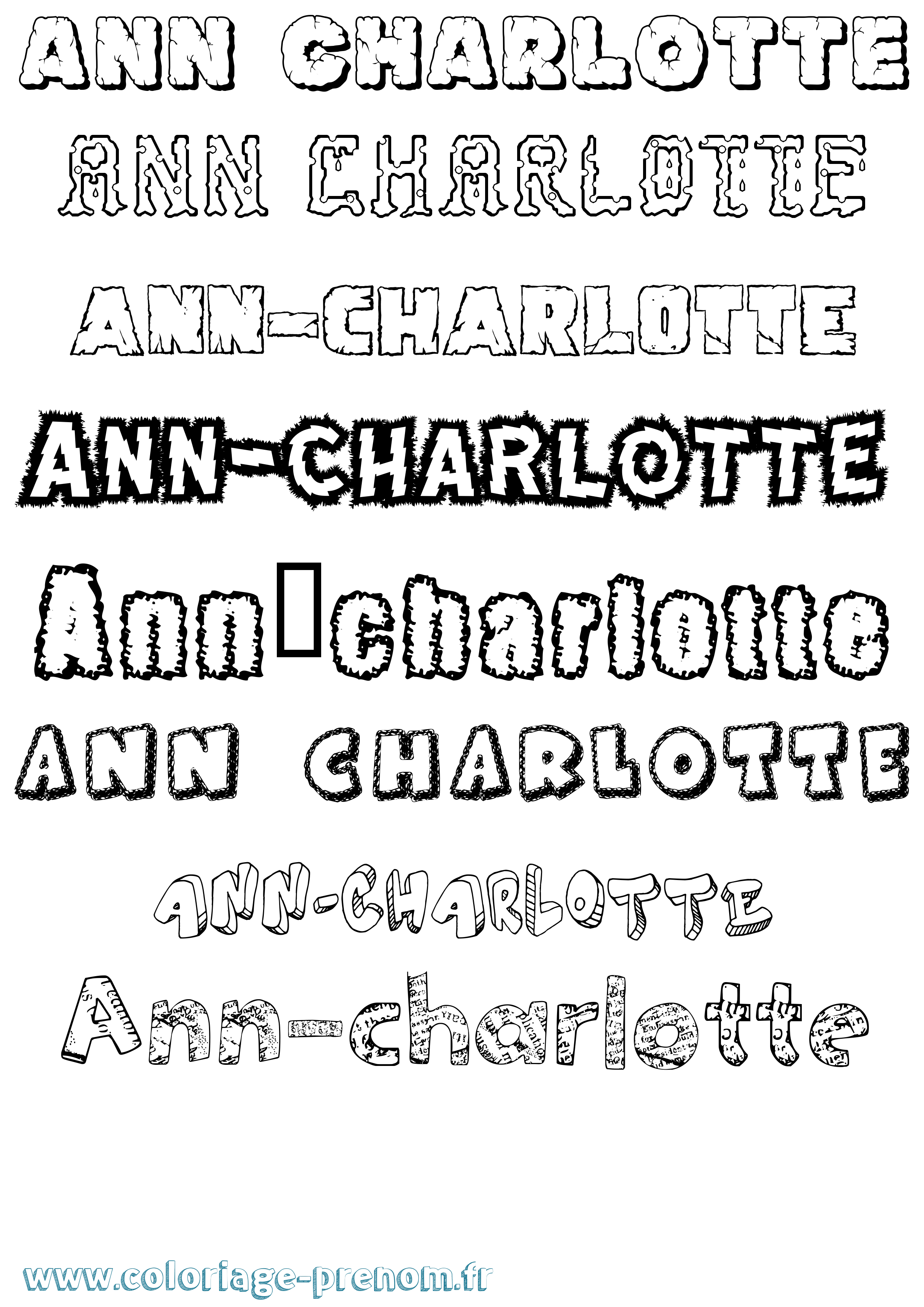 Coloriage Ann-Charlotte Destructuré Coloriage prénom Ann-Charlotte Destructuré