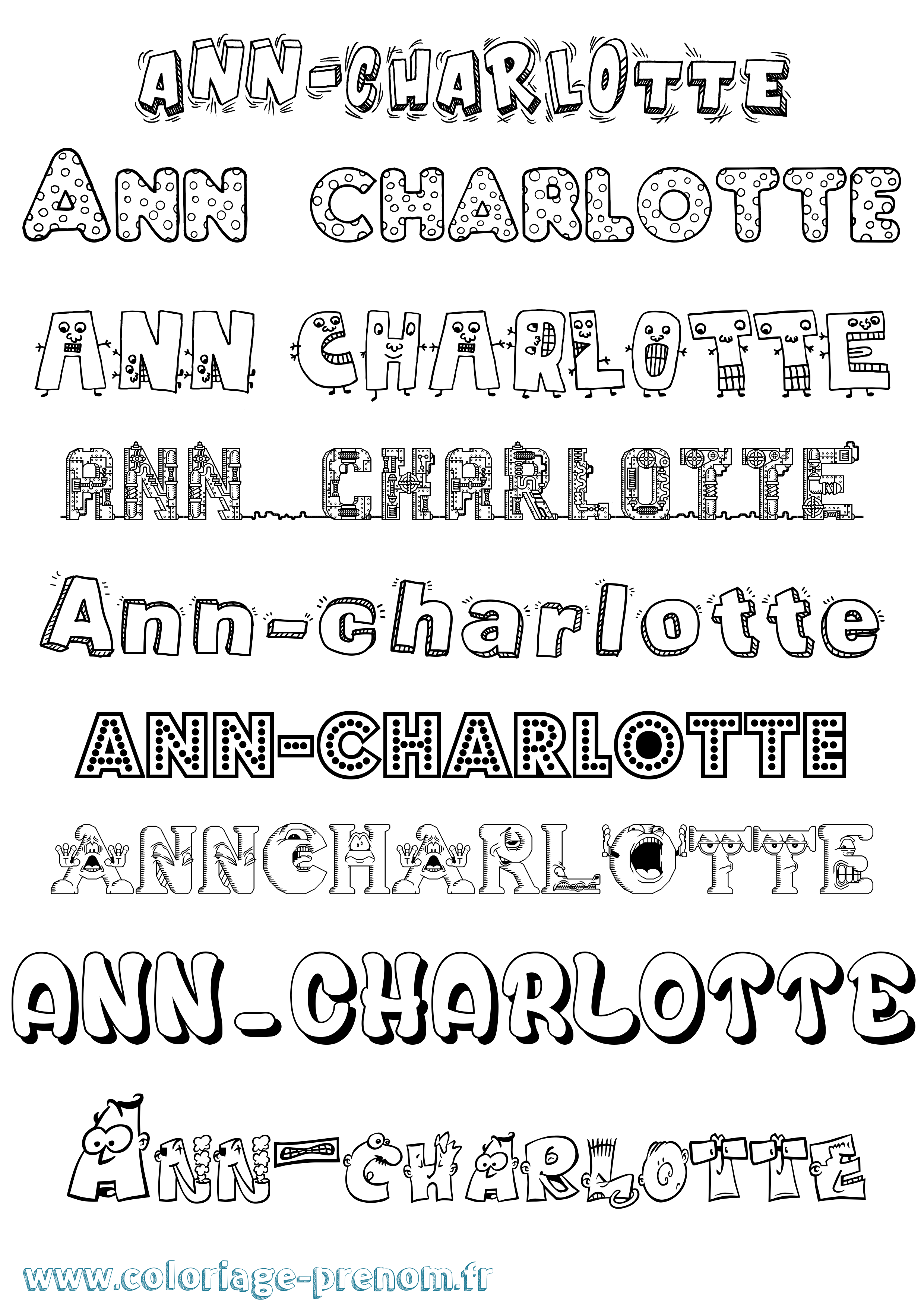 Coloriage Ann-Charlotte Fun Coloriage prénom Ann-Charlotte Fun