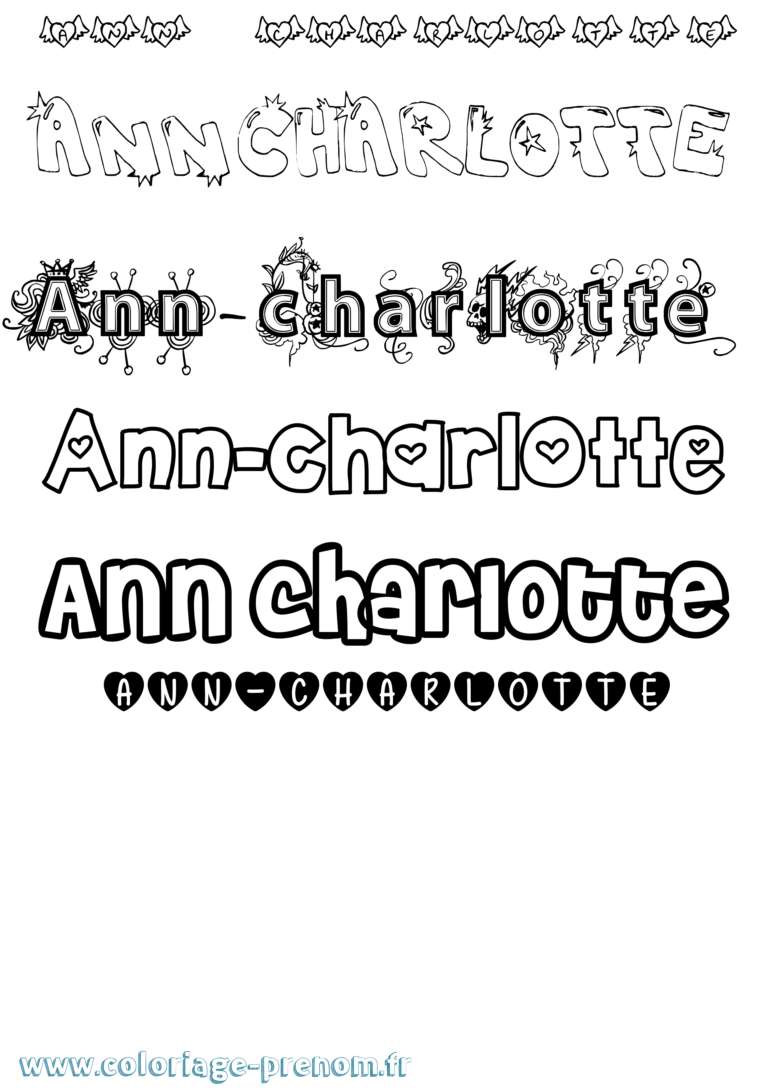 Coloriage prénom Ann-Charlotte Girly