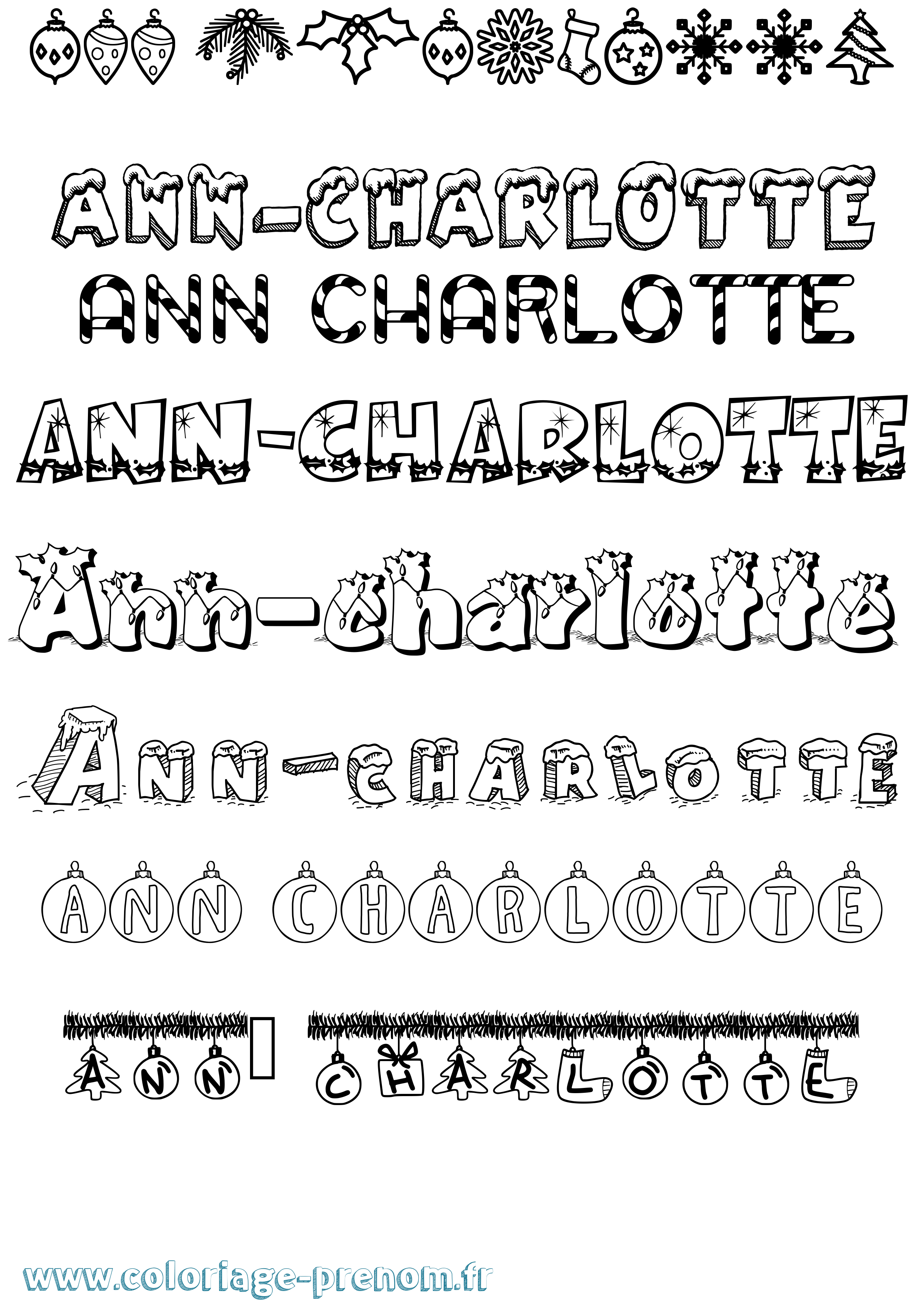 Coloriage prénom Ann-Charlotte Noël