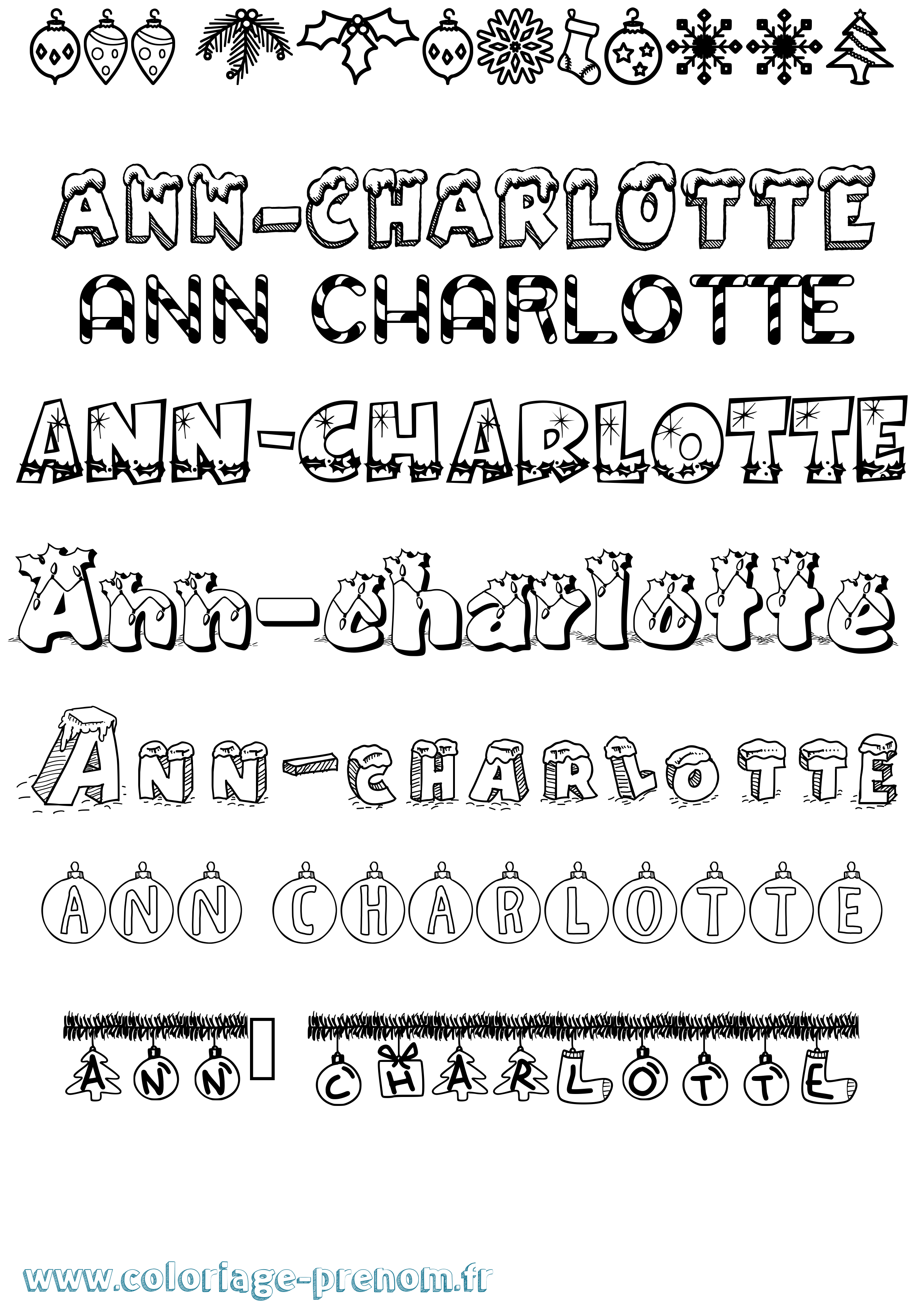 Coloriage Ann-Charlotte Noël Coloriage prénom Ann-Charlotte Noël