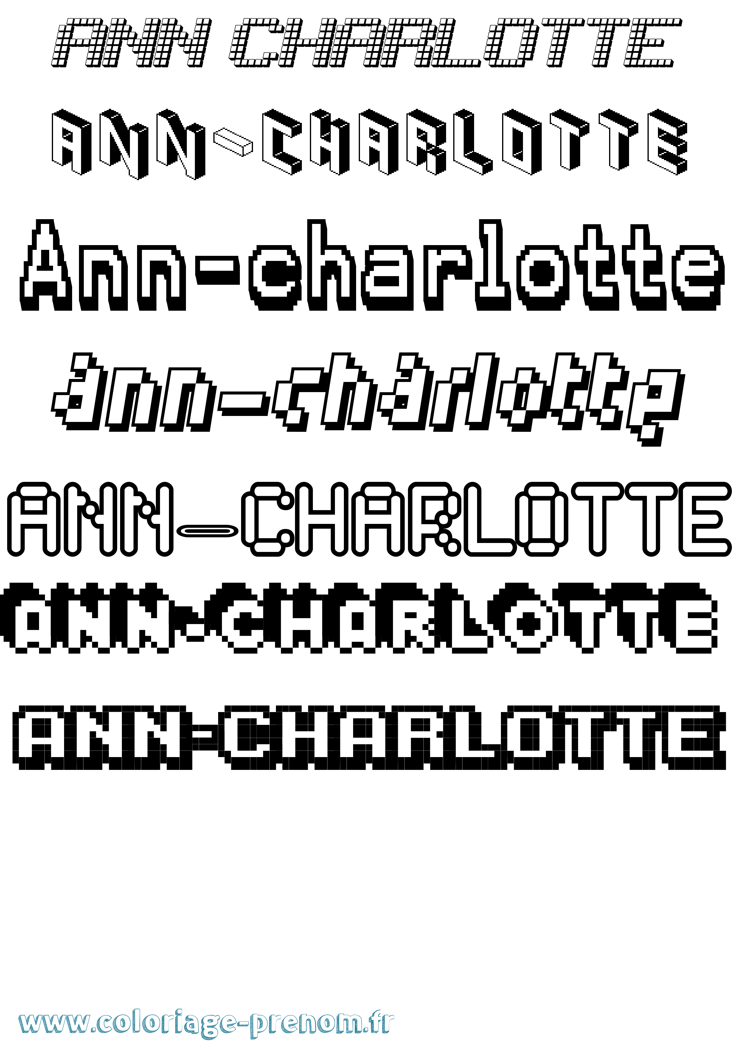 Coloriage prénom Ann-Charlotte Pixel