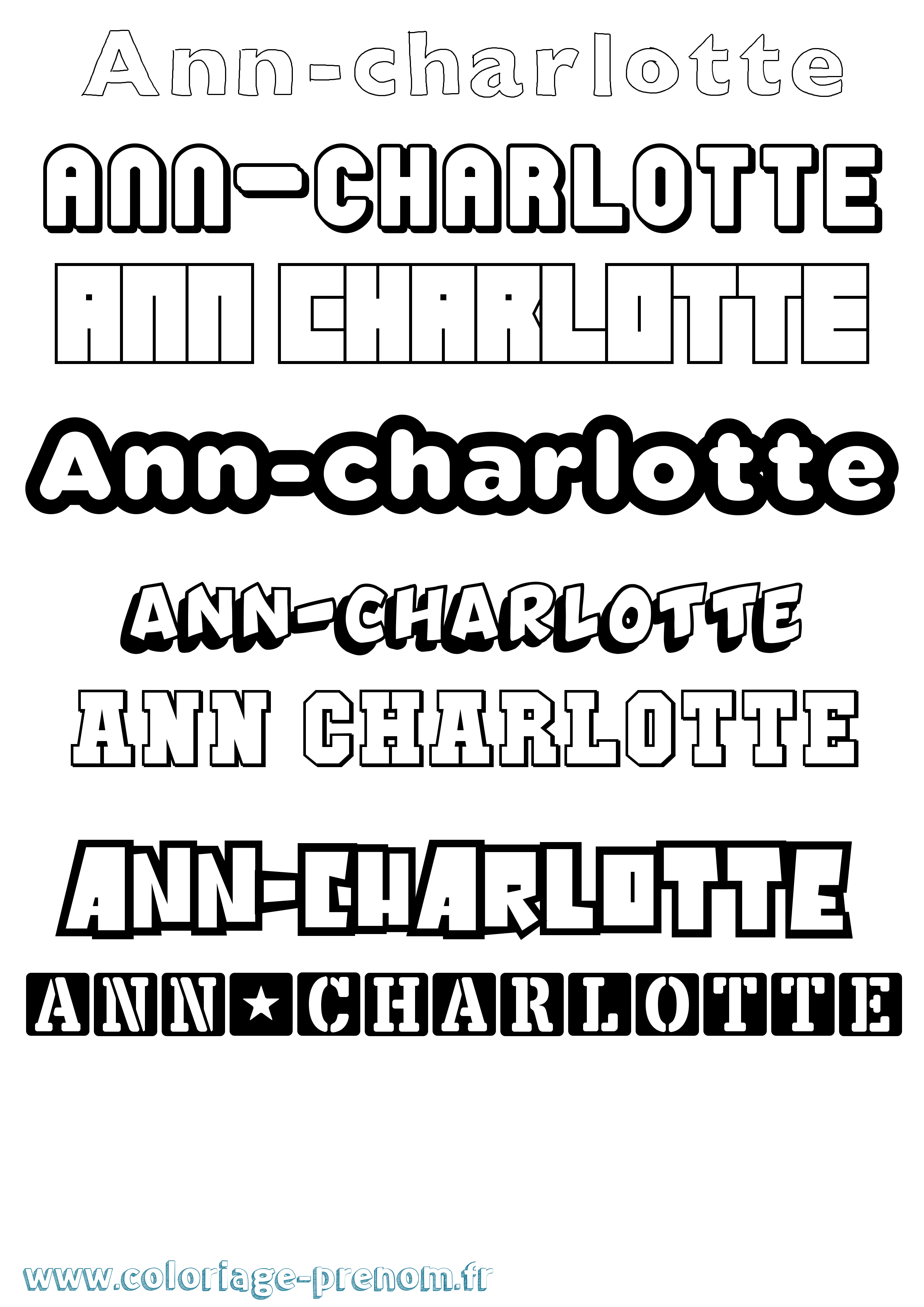 Coloriage Ann-Charlotte Simple Coloriage prénom Ann-Charlotte Simple
