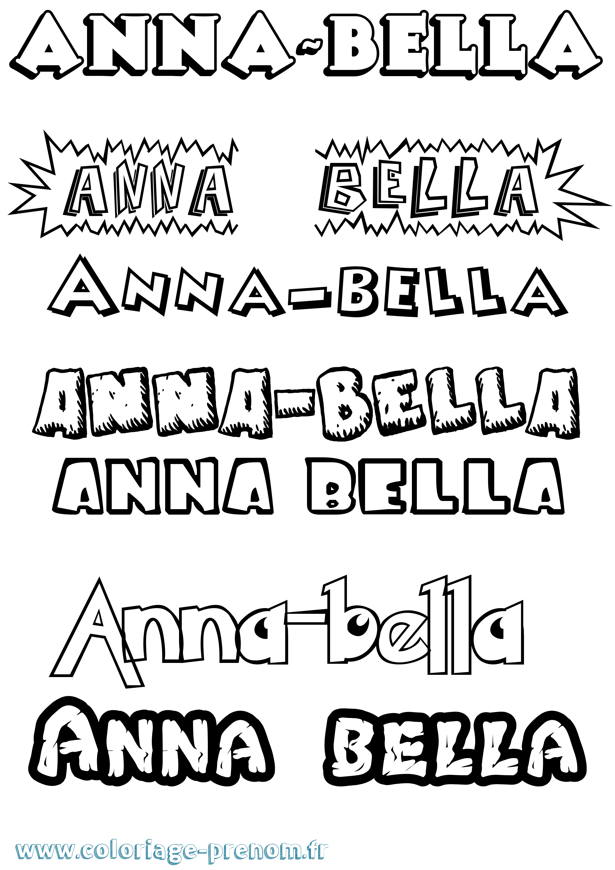 Coloriage Anna-Bella Dessin Animé Coloriage prénom Anna-Bella Dessin Animé