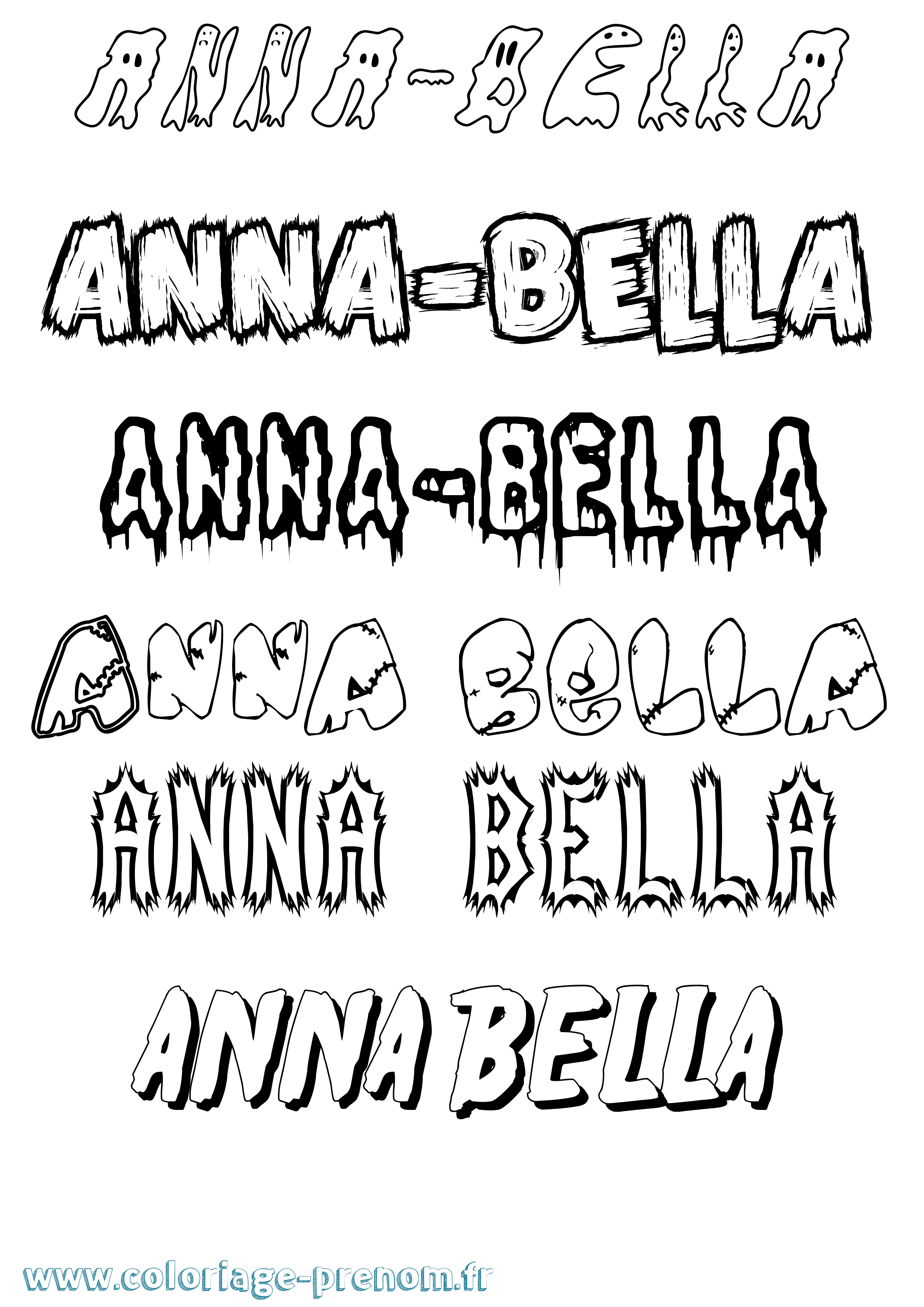 Coloriage Anna-Bella Frisson Coloriage prénom Anna-Bella Frisson