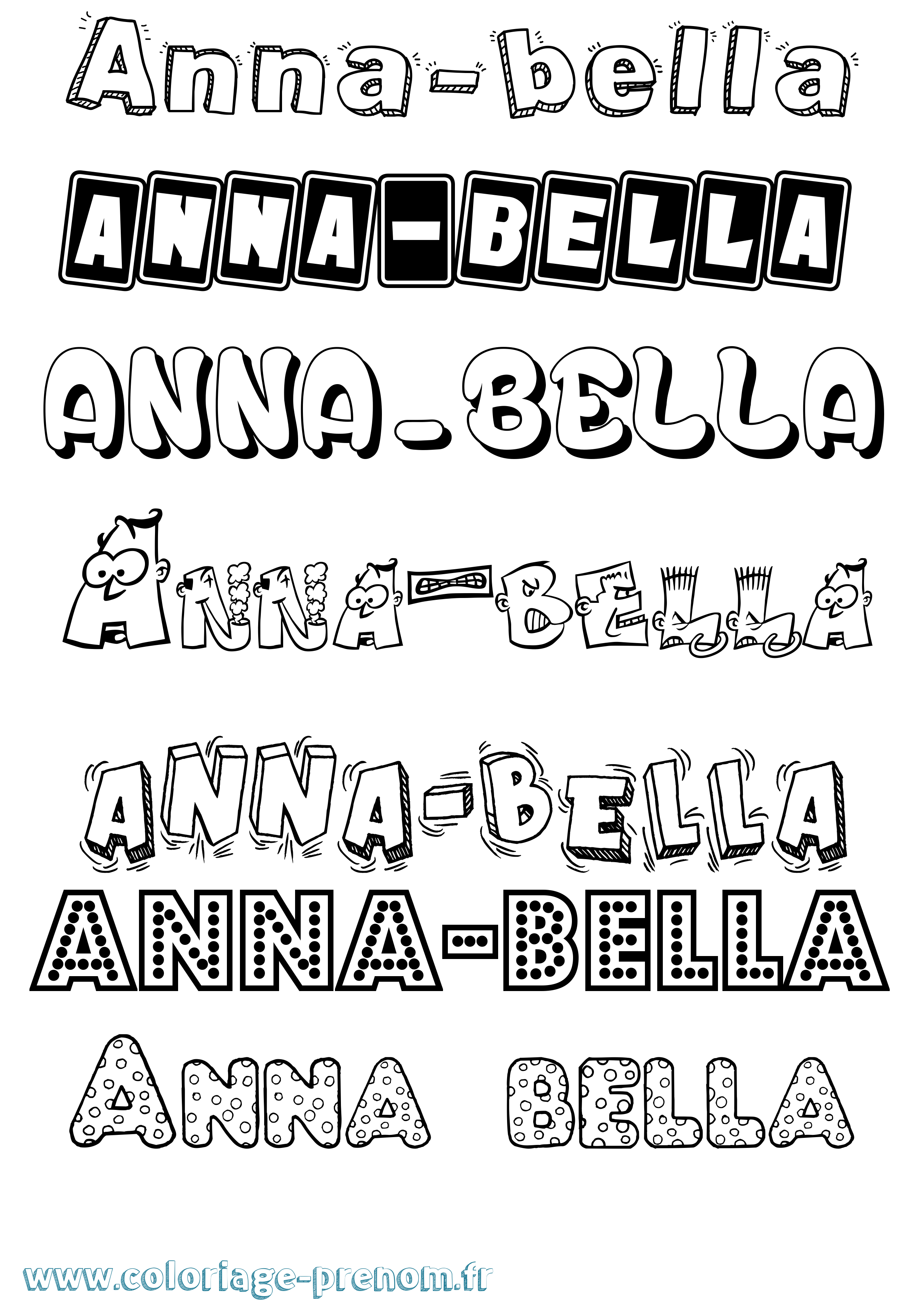 Coloriage Anna-Bella Fun Coloriage prénom Anna-Bella Fun