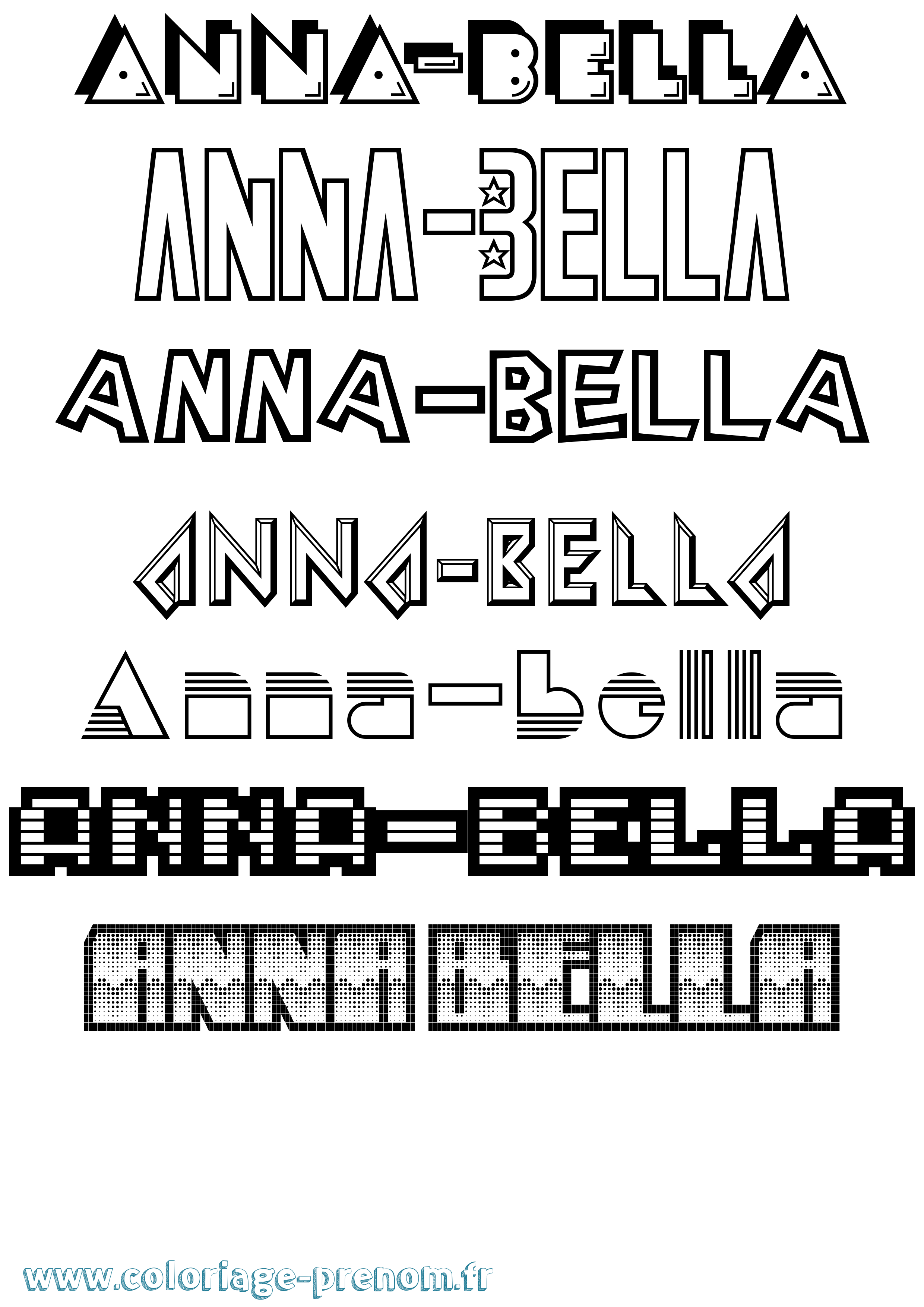 Coloriage prénom Anna-Bella Jeux Vidéos