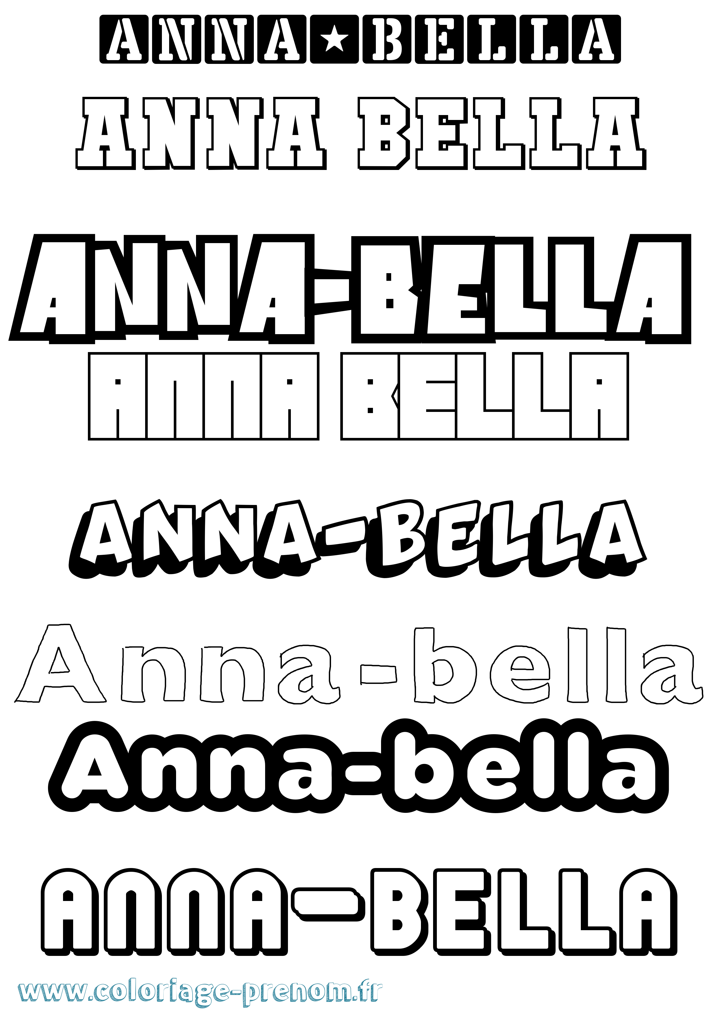 Coloriage Anna-Bella Simple Coloriage prénom Anna-Bella Simple