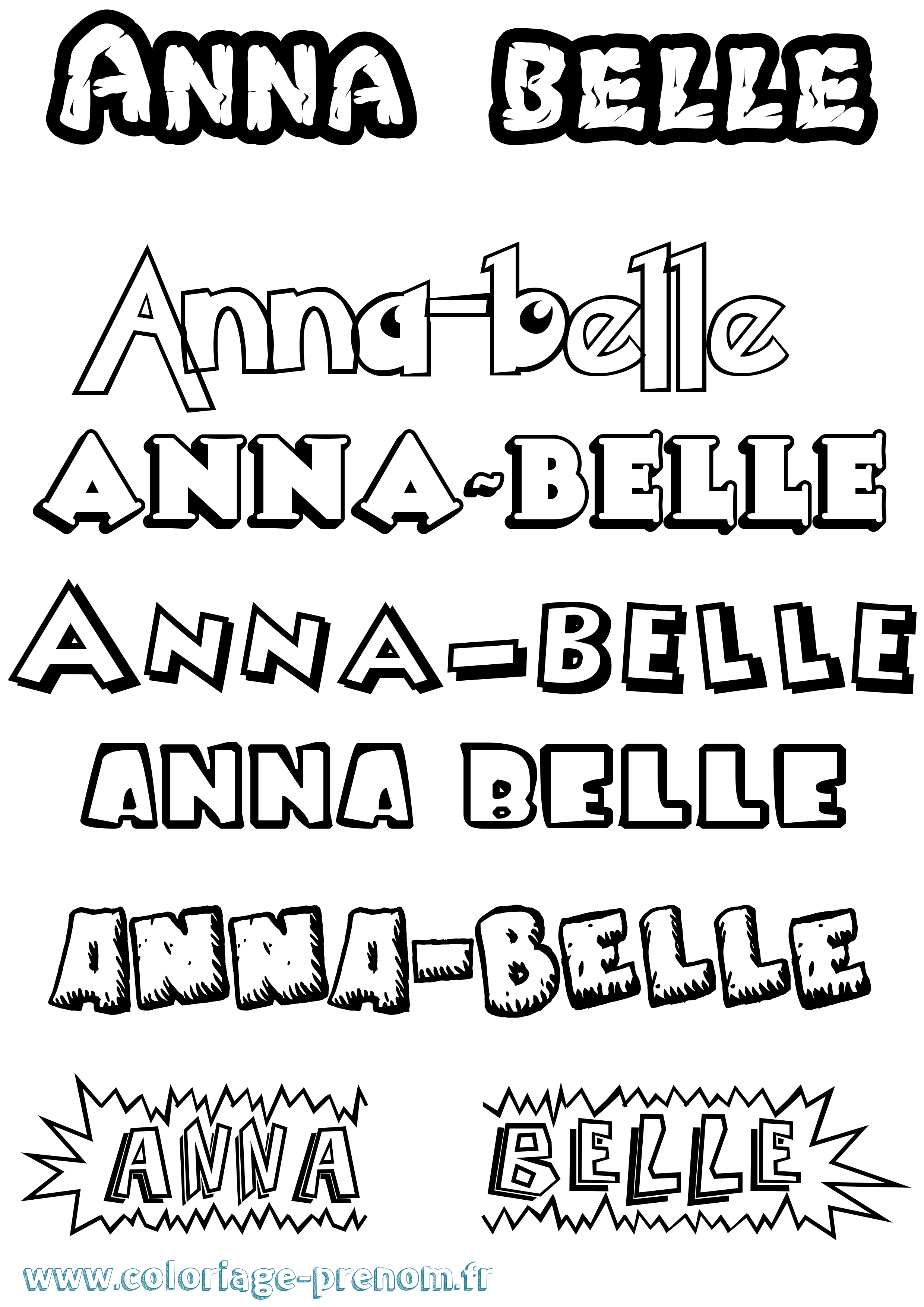 Coloriage prénom Anna-Belle Dessin Animé