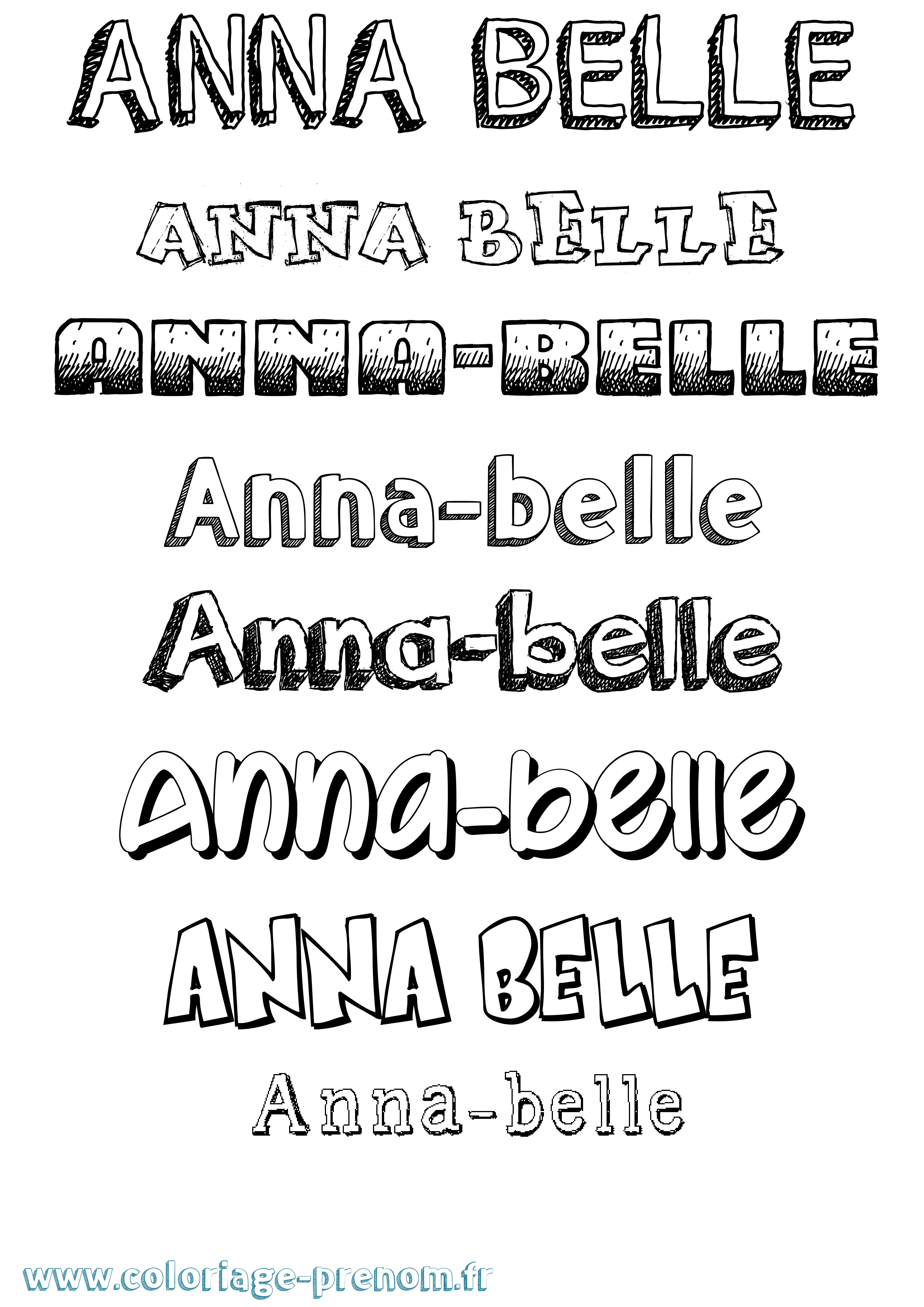 Coloriage prénom Anna-Belle Dessiné