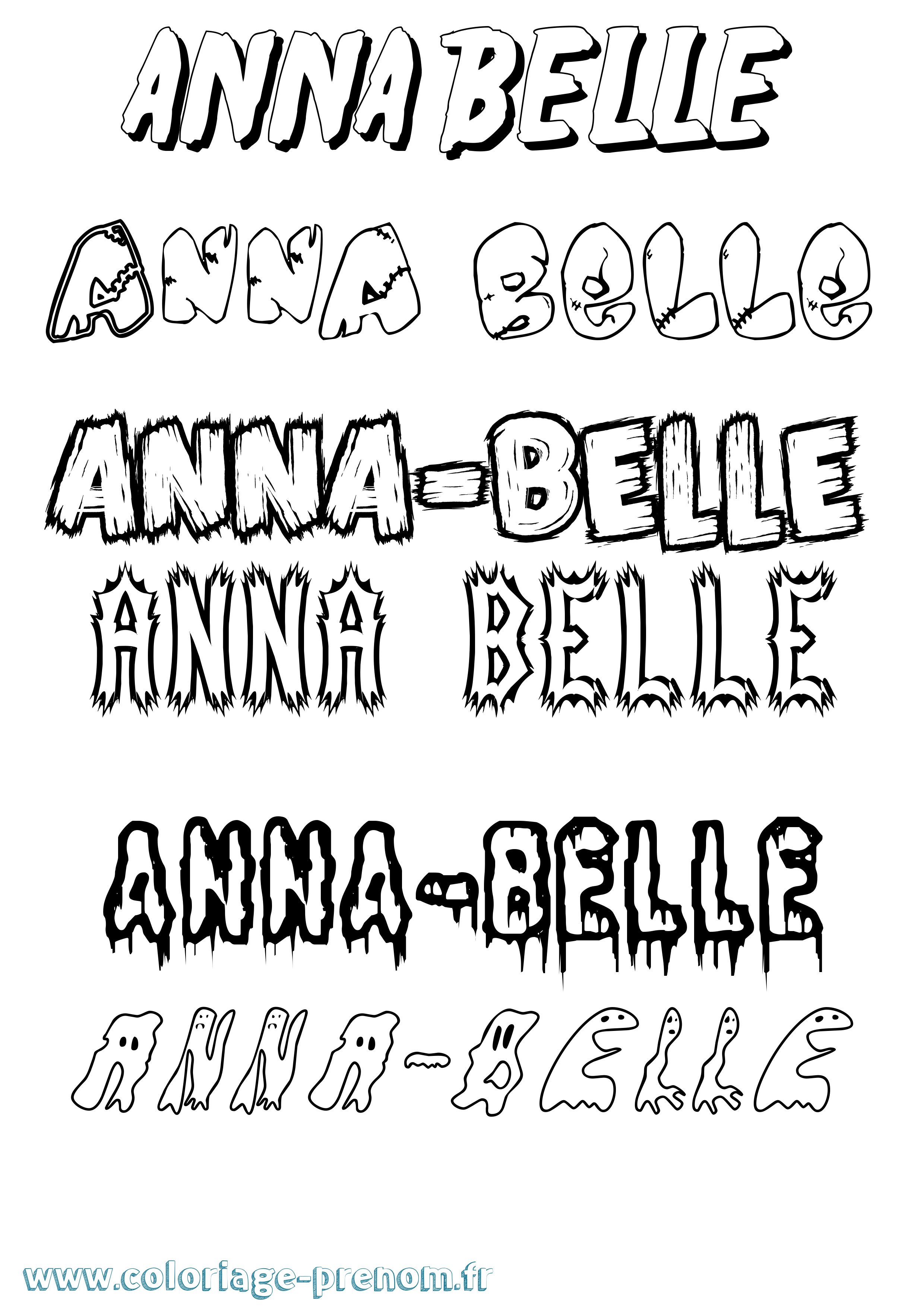 Coloriage prénom Anna-Belle Frisson