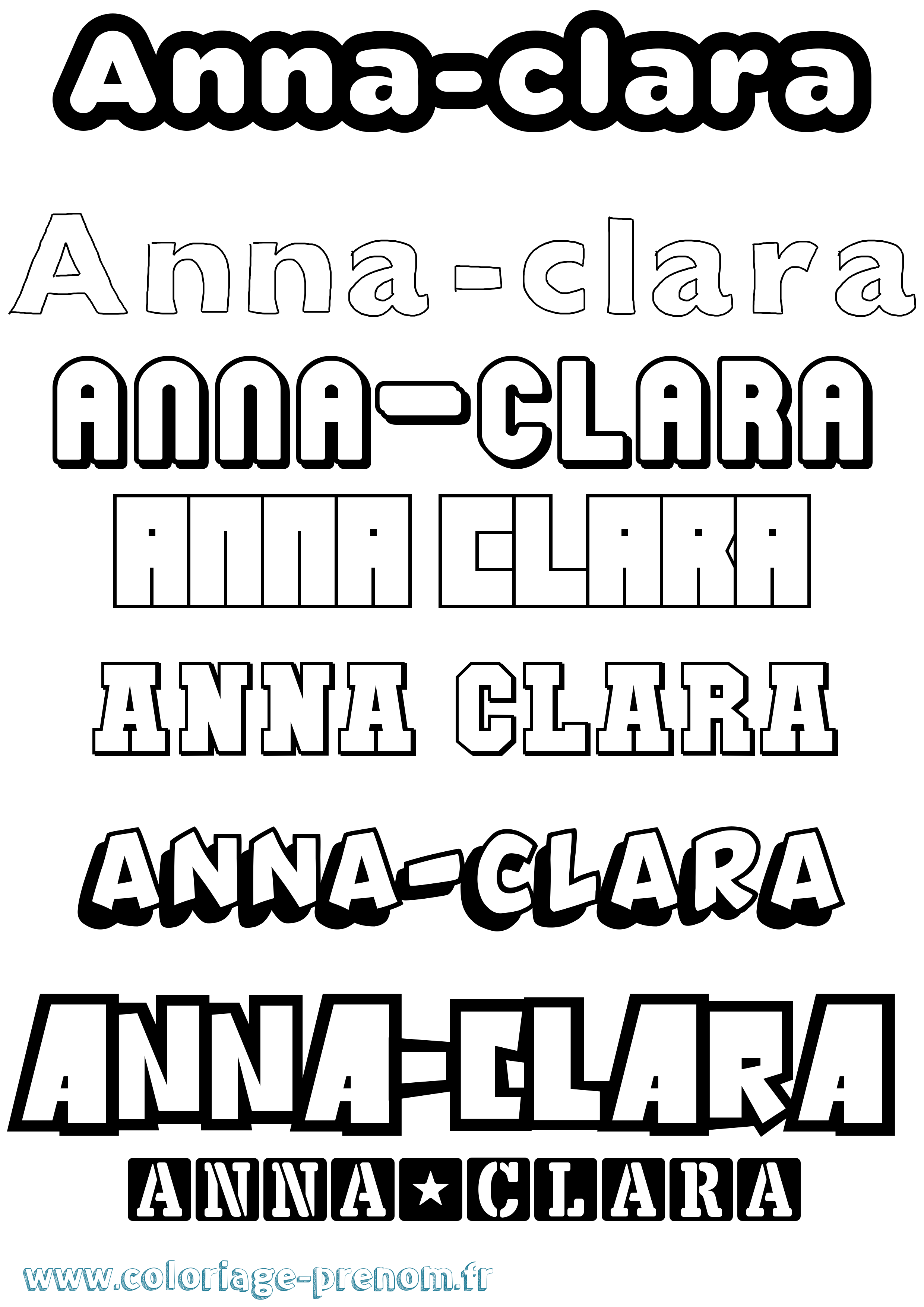 Coloriage prénom Anna-Clara Simple
