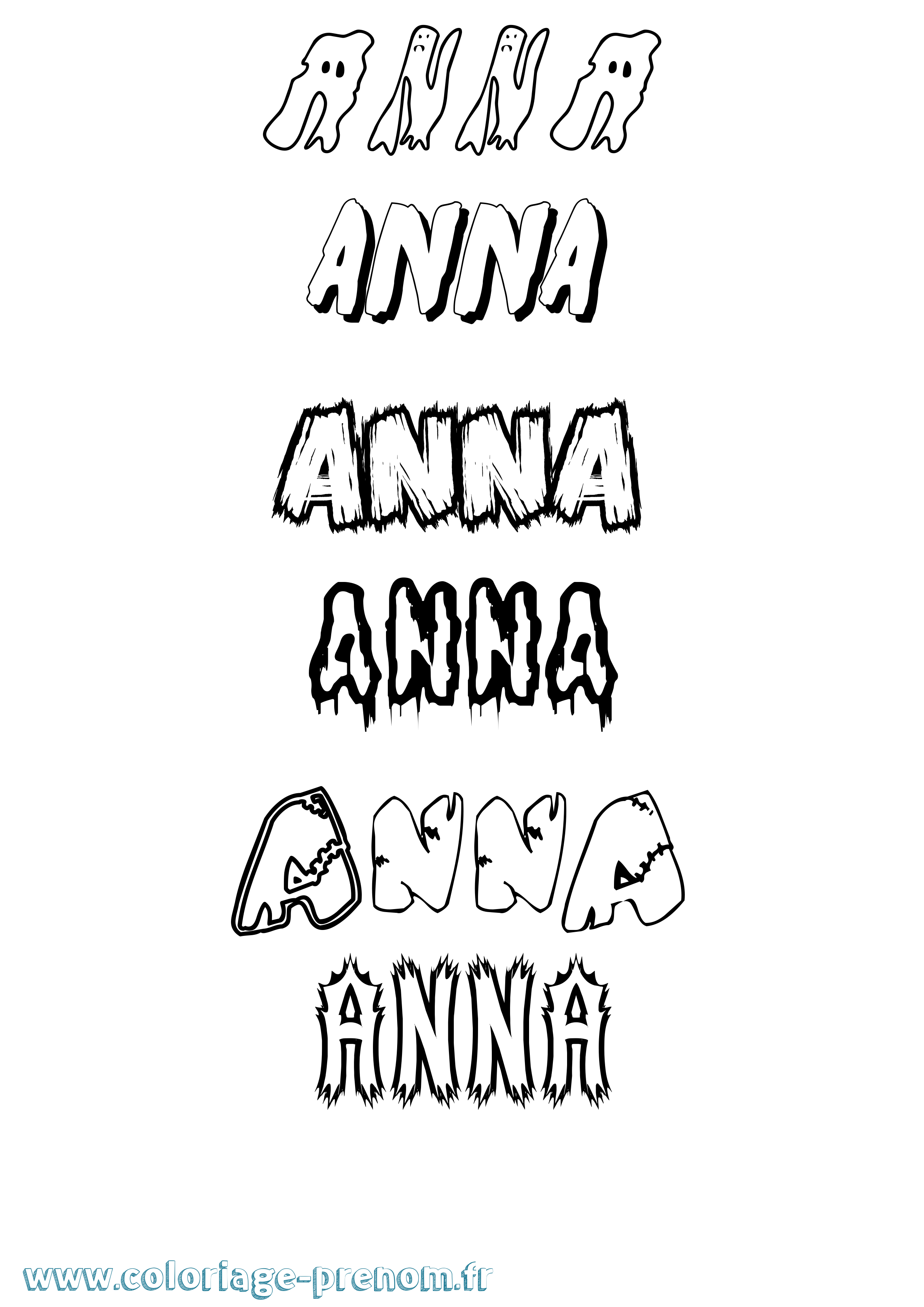 Coloriage prénom Anna