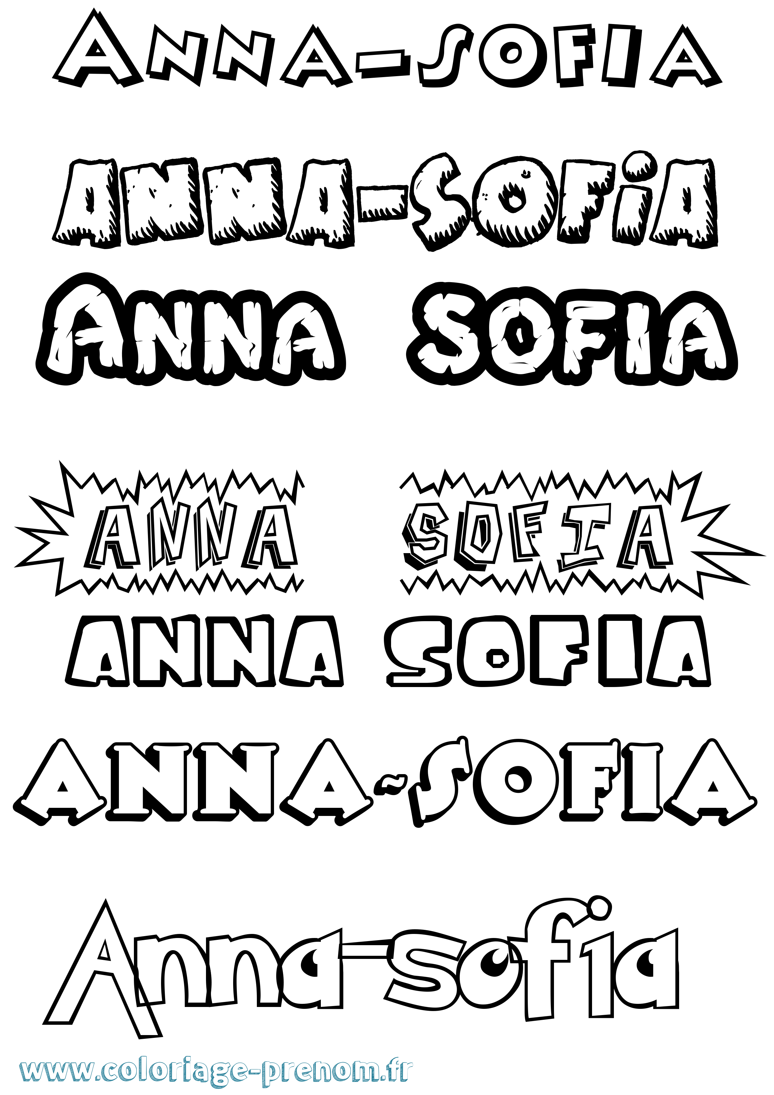 Coloriage prénom Anna-Sofia Dessin Animé
