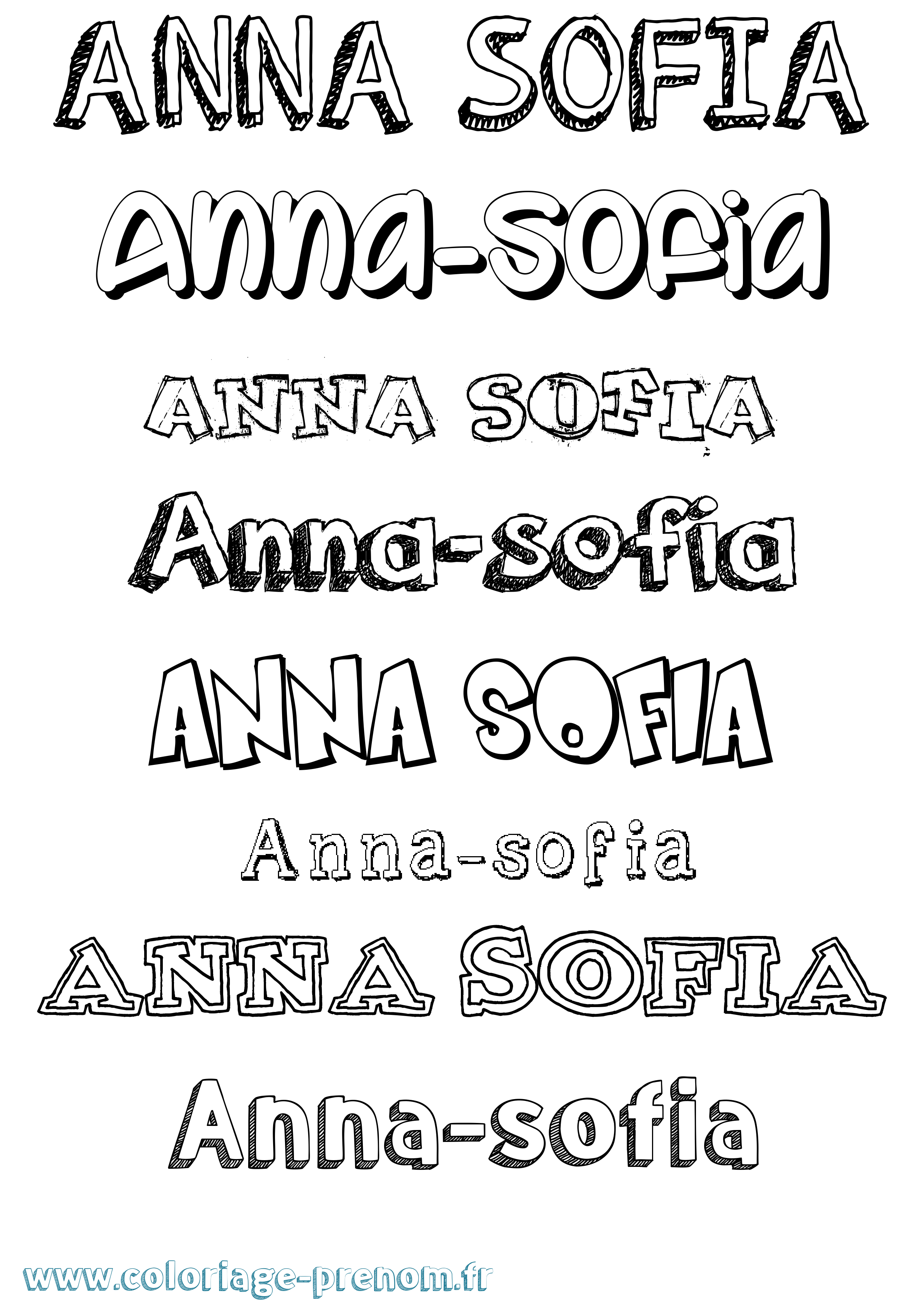 Coloriage prénom Anna-Sofia Dessiné