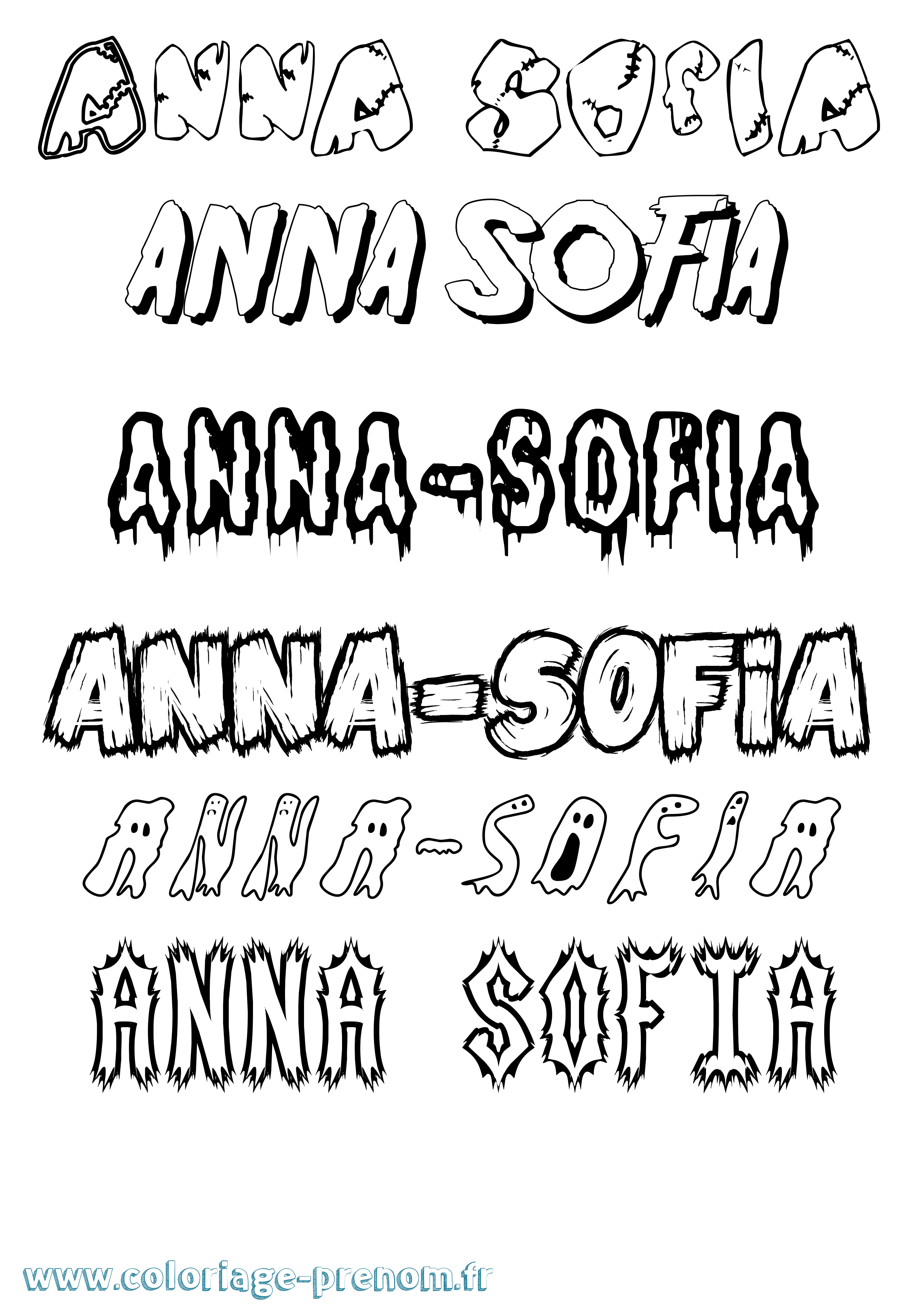 Coloriage prénom Anna-Sofia Frisson
