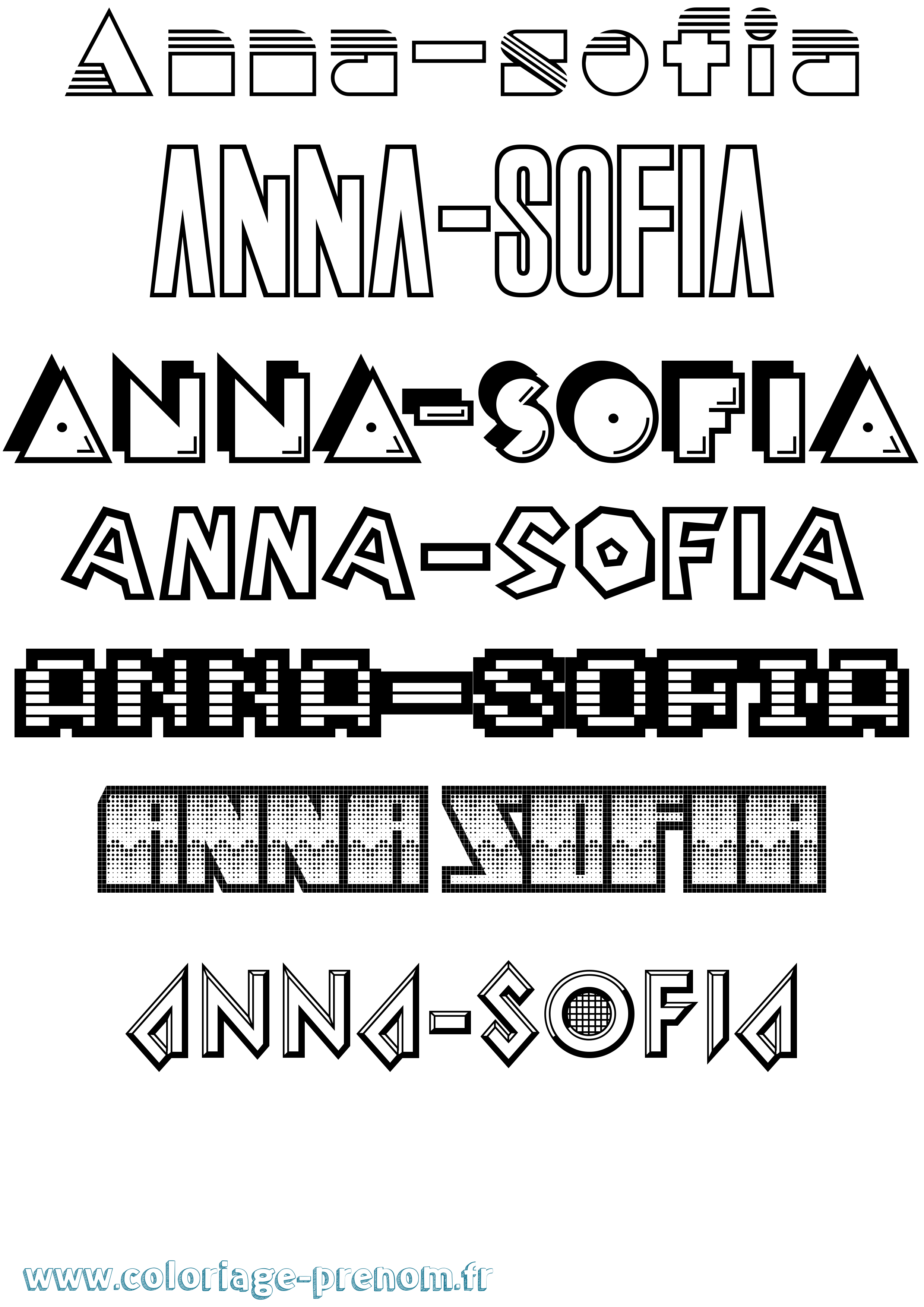Coloriage prénom Anna-Sofia Jeux Vidéos